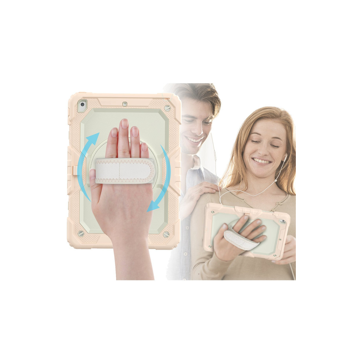 Newface Apple iPad 10.2 (7.nesil) Kılıf Strap New Tablet Kapak - Pembe — görsel 8