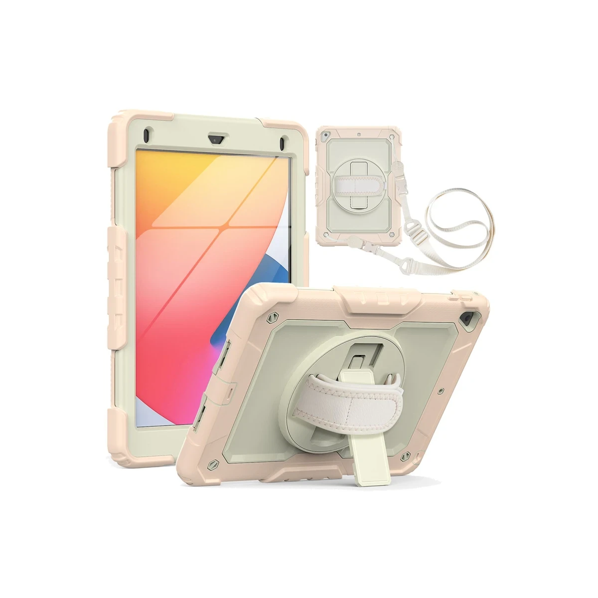Newface Apple iPad 5 Air 9.7 Kılıf Strap New Tablet Kapak - Pembe — görsel 4