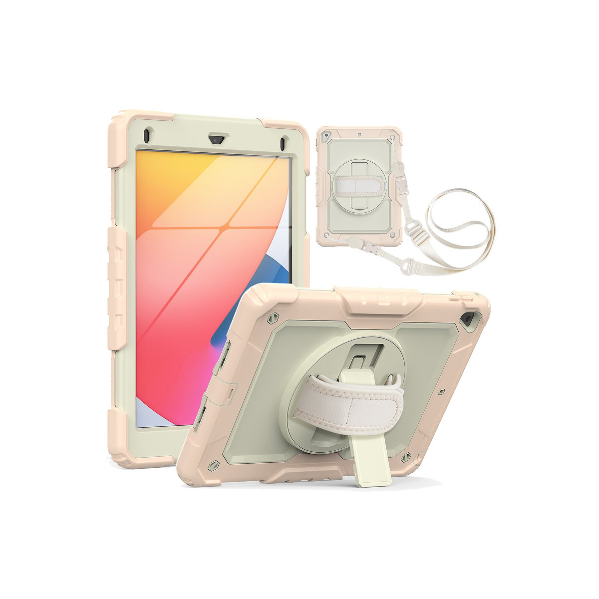 Newface Apple iPad 5 Air 9.7 Kılıf Strap New Tablet Kapak - Pembe — görsel 7