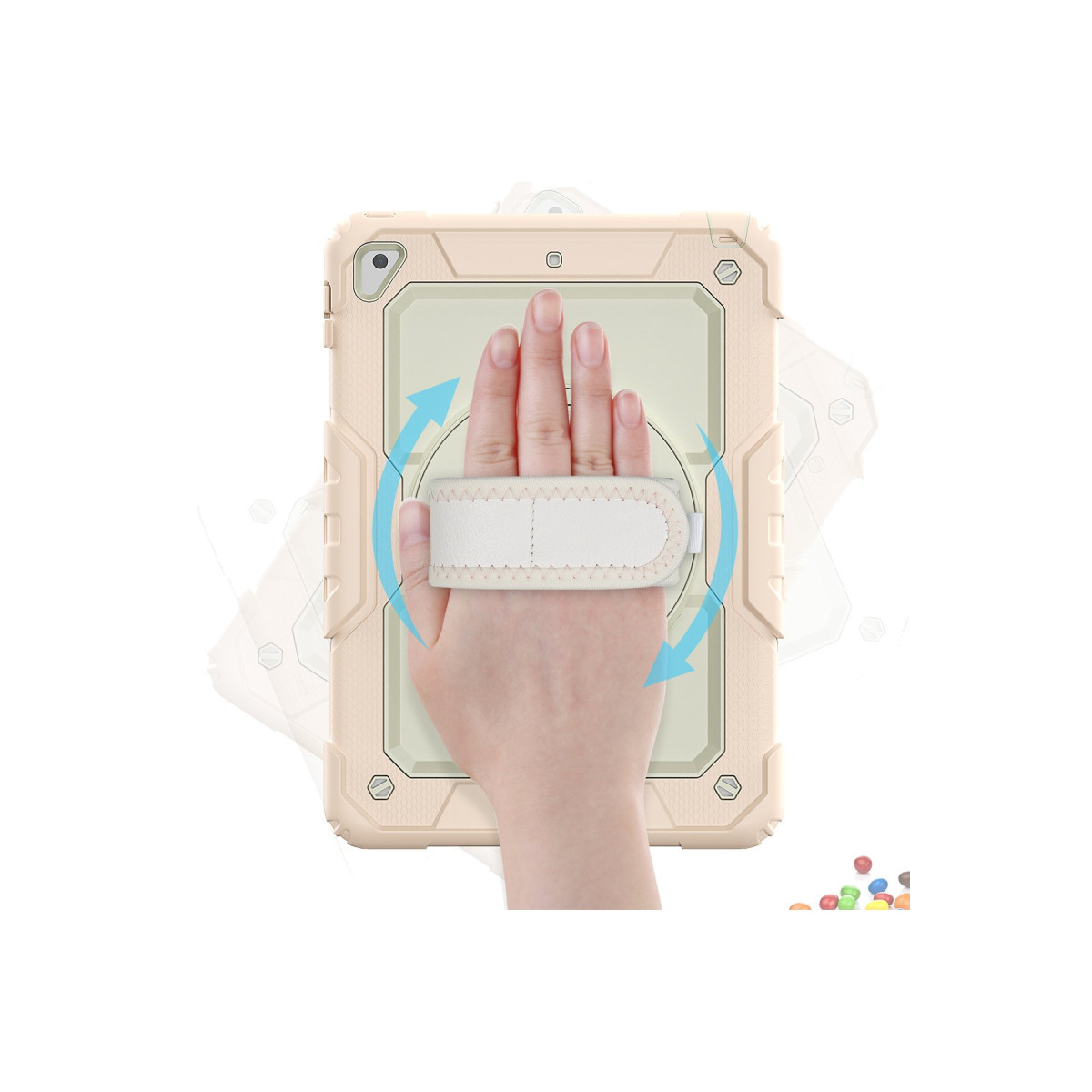 Newface Apple iPad 5 Air 9.7 Kılıf Strap New Tablet Kapak - Pembe — görsel 9