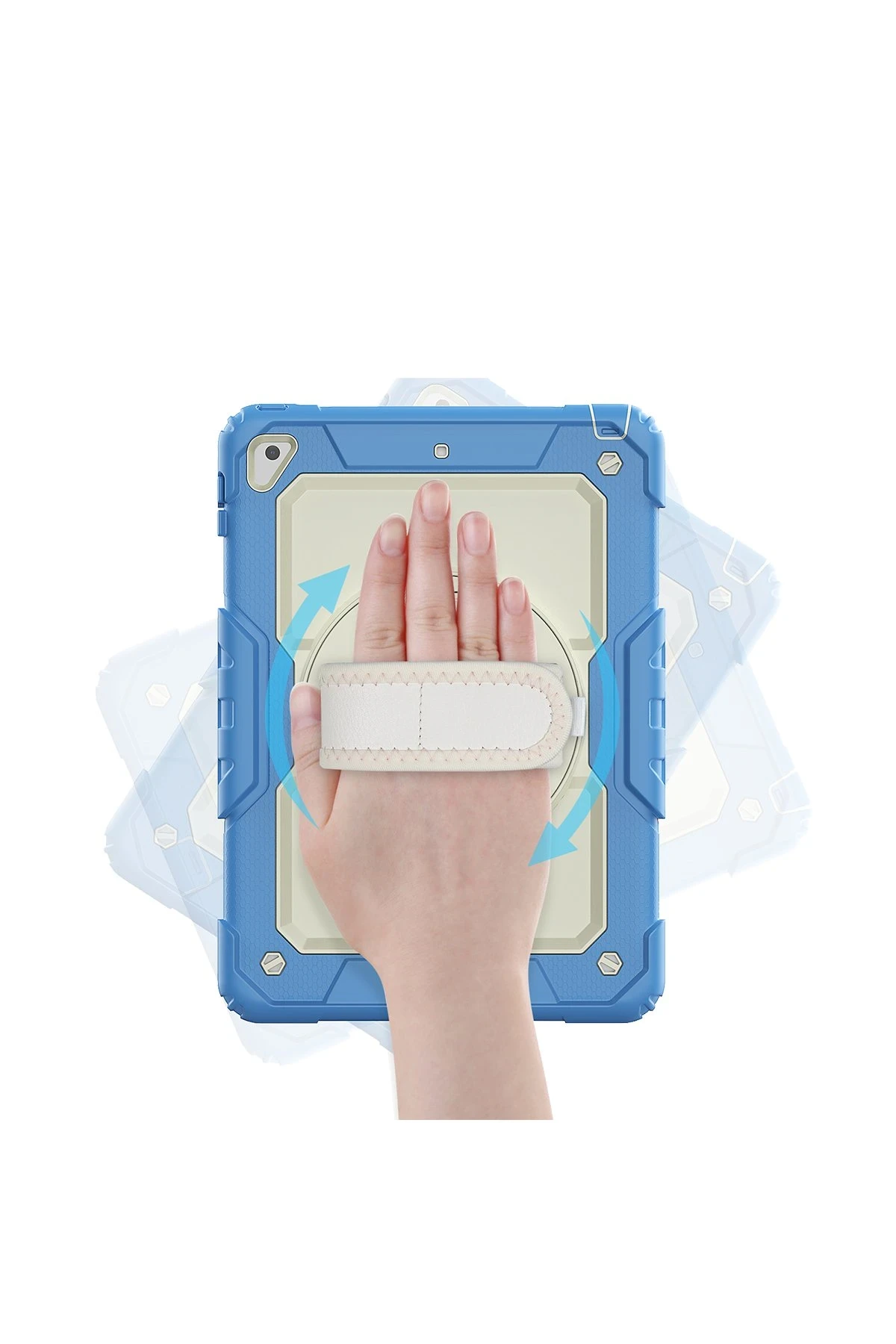 Newface iPad 5 Air 9.7 Kılıf Strap New Tablet Kapak - Mavi
