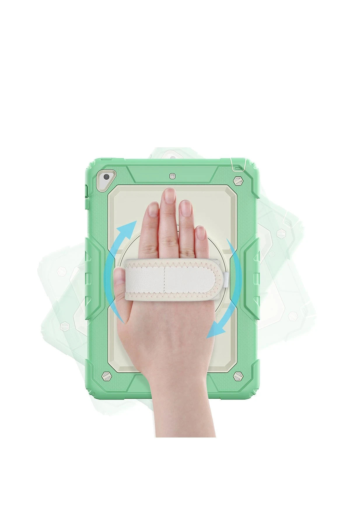 Newface iPad 5 Air 9.7 Kılıf Strap New Tablet Kapak - Yeşil