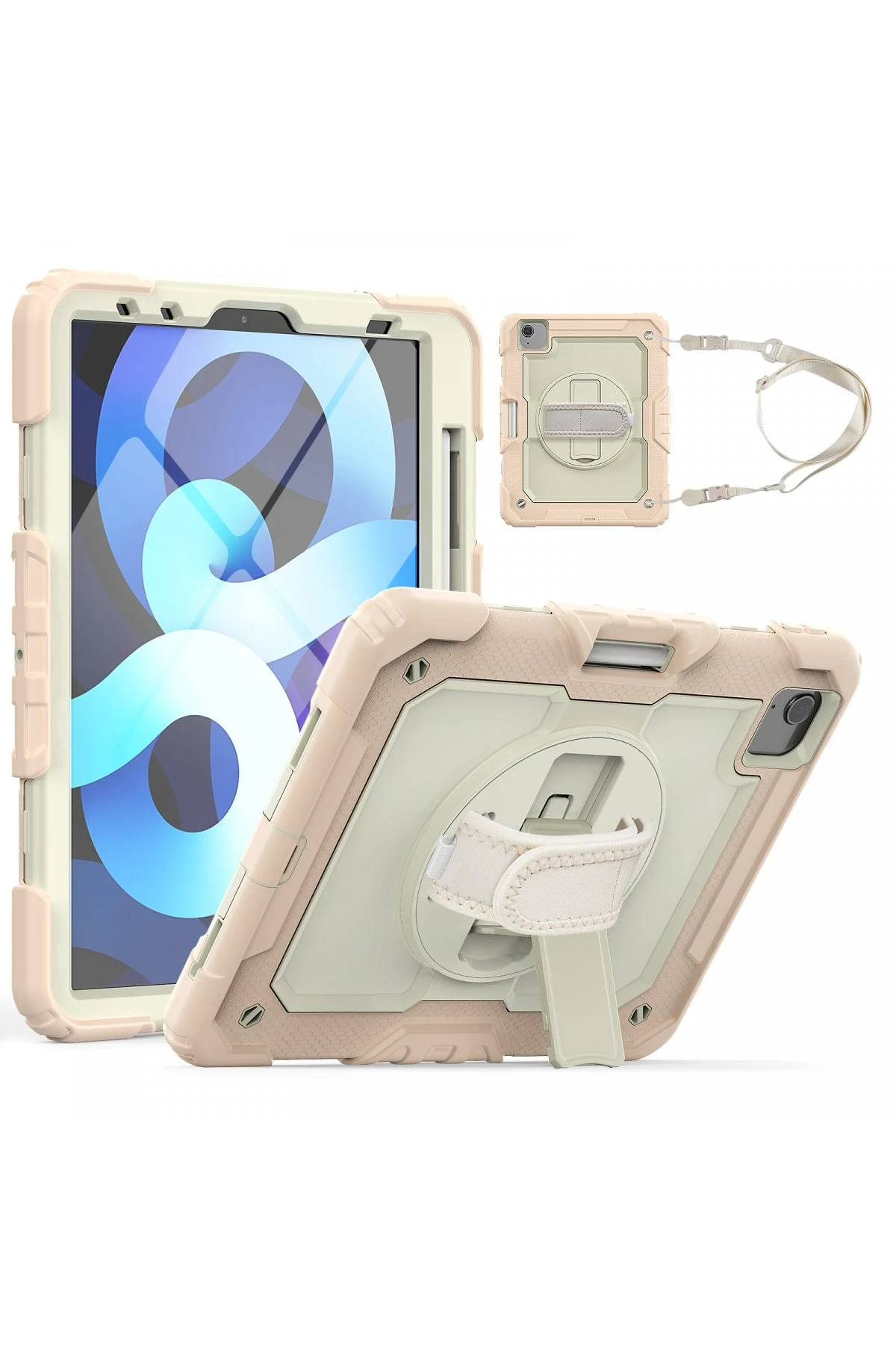 Newface iPad Pro 11 (2020) Kılıf Strap New Tablet Kapak - Pembe