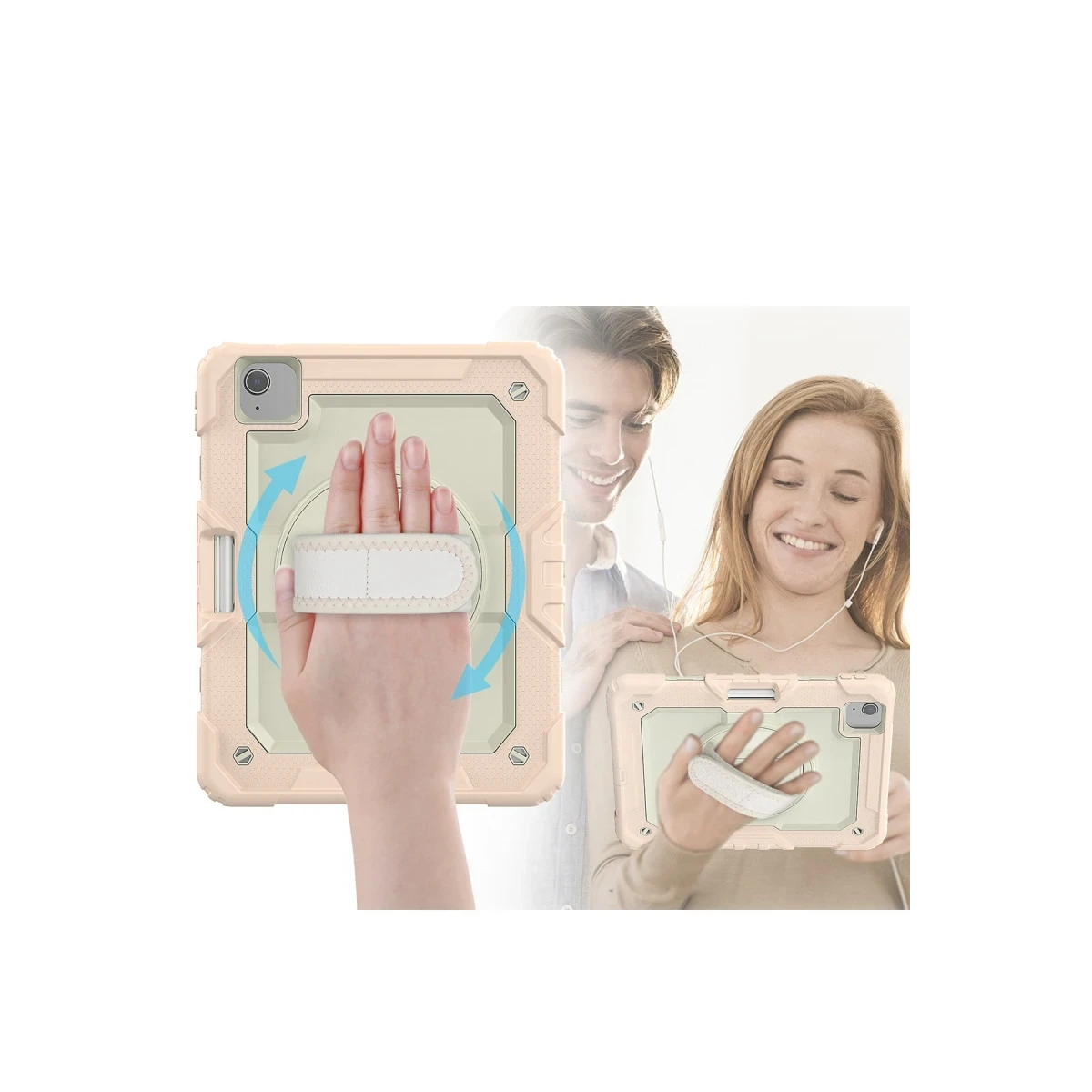 Newface Apple iPad Pro 11 (2020) Kılıf Strap New Tablet Kapak - Pembe — görsel 4