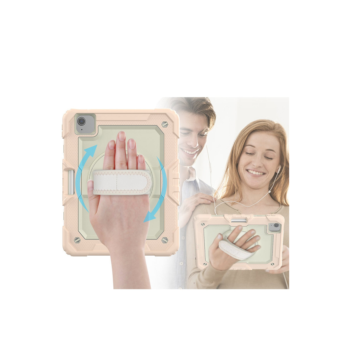 Newface Apple iPad Pro 11 (2020) Kılıf Strap New Tablet Kapak - Pembe — görsel 6