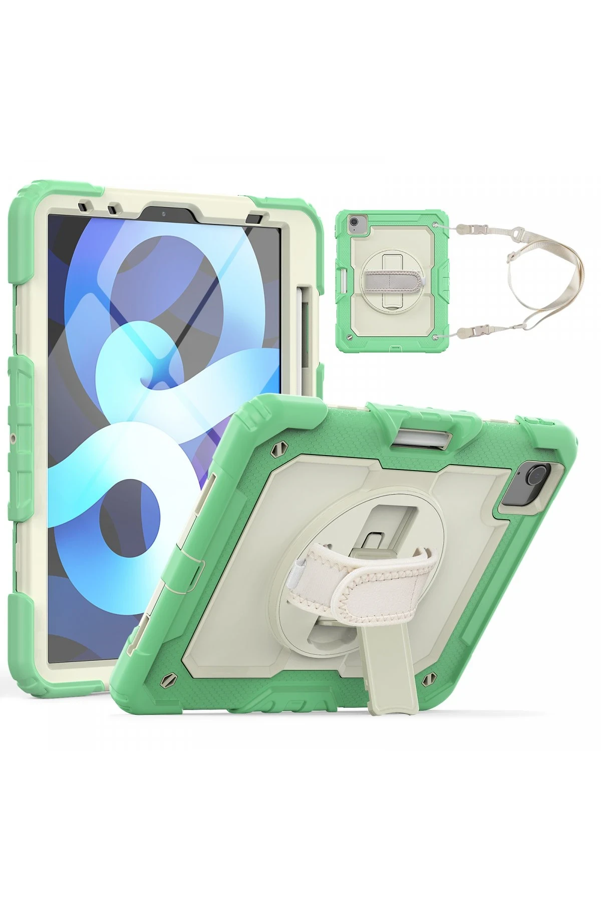 Newface iPad Pro 11 (2020) Kılıf Strap New Tablet Kapak - Yeşil