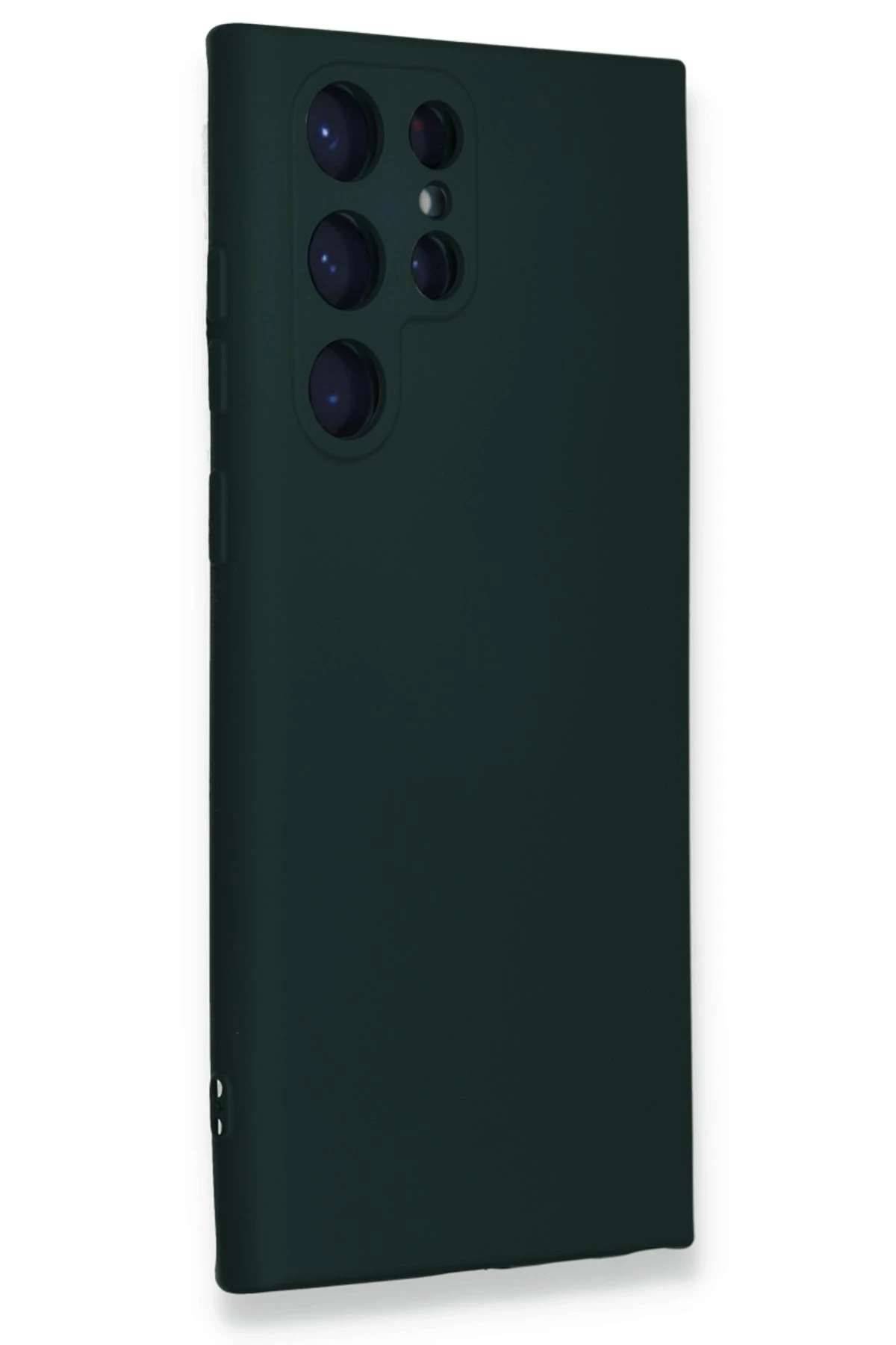 Newface Samsung Galaxy S23 Ultra Kılıf Nano içi Kadife Silikon - Koyu Yeşil