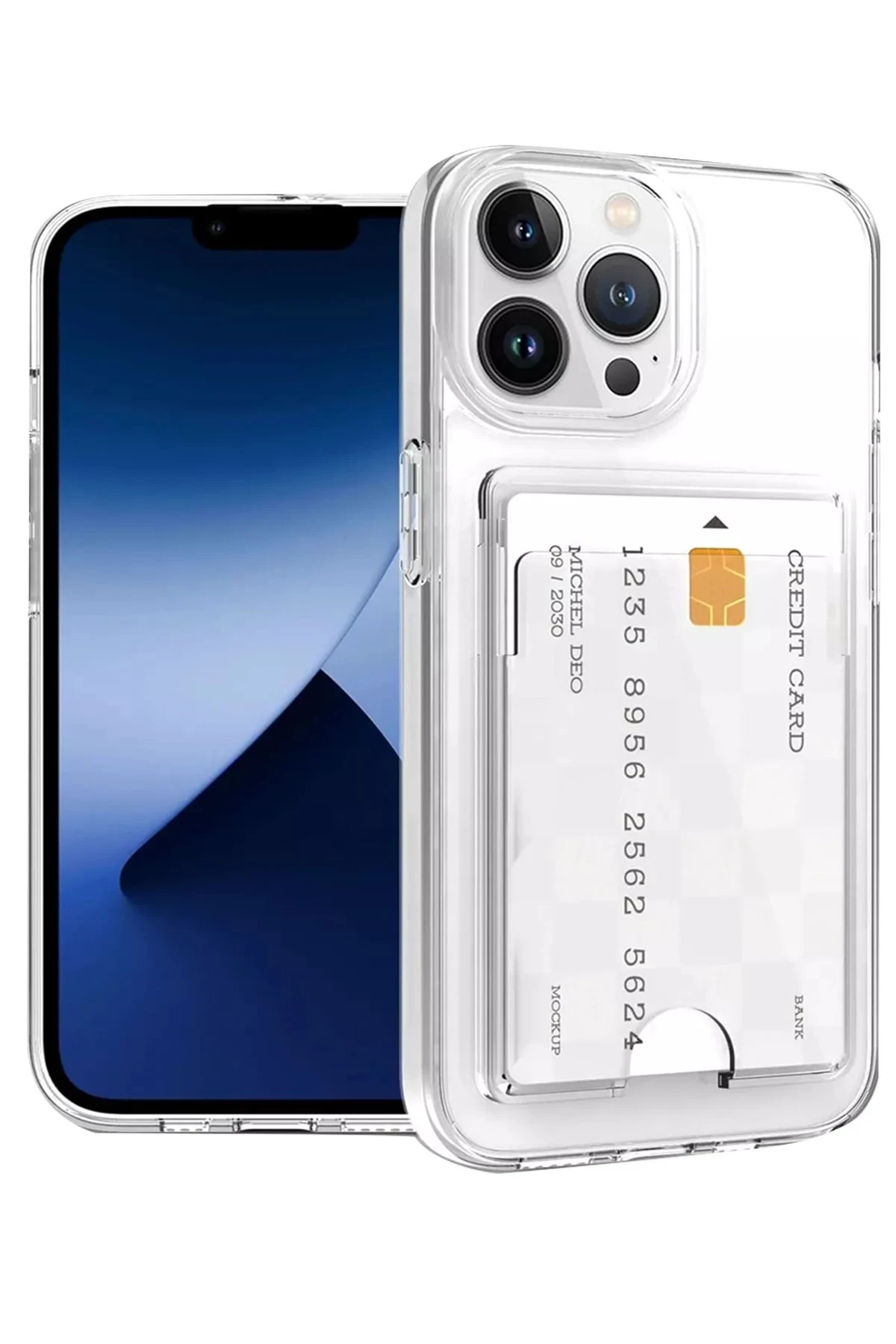 Newface Apple iPhone 13 Pro Max Kılıf Kart Şeffaf Silikon - Şeffaf — görsel 2
