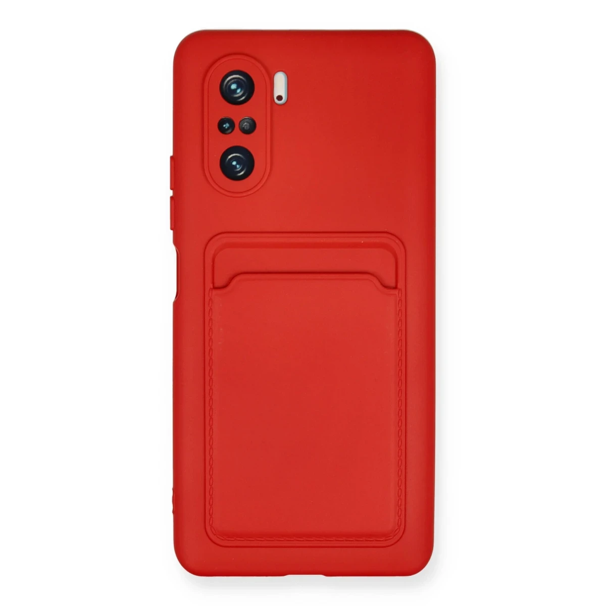 Newface Xiaomi Poco F3 Kılıf Kelvin Kartvizitli Silikon - Kırmızı