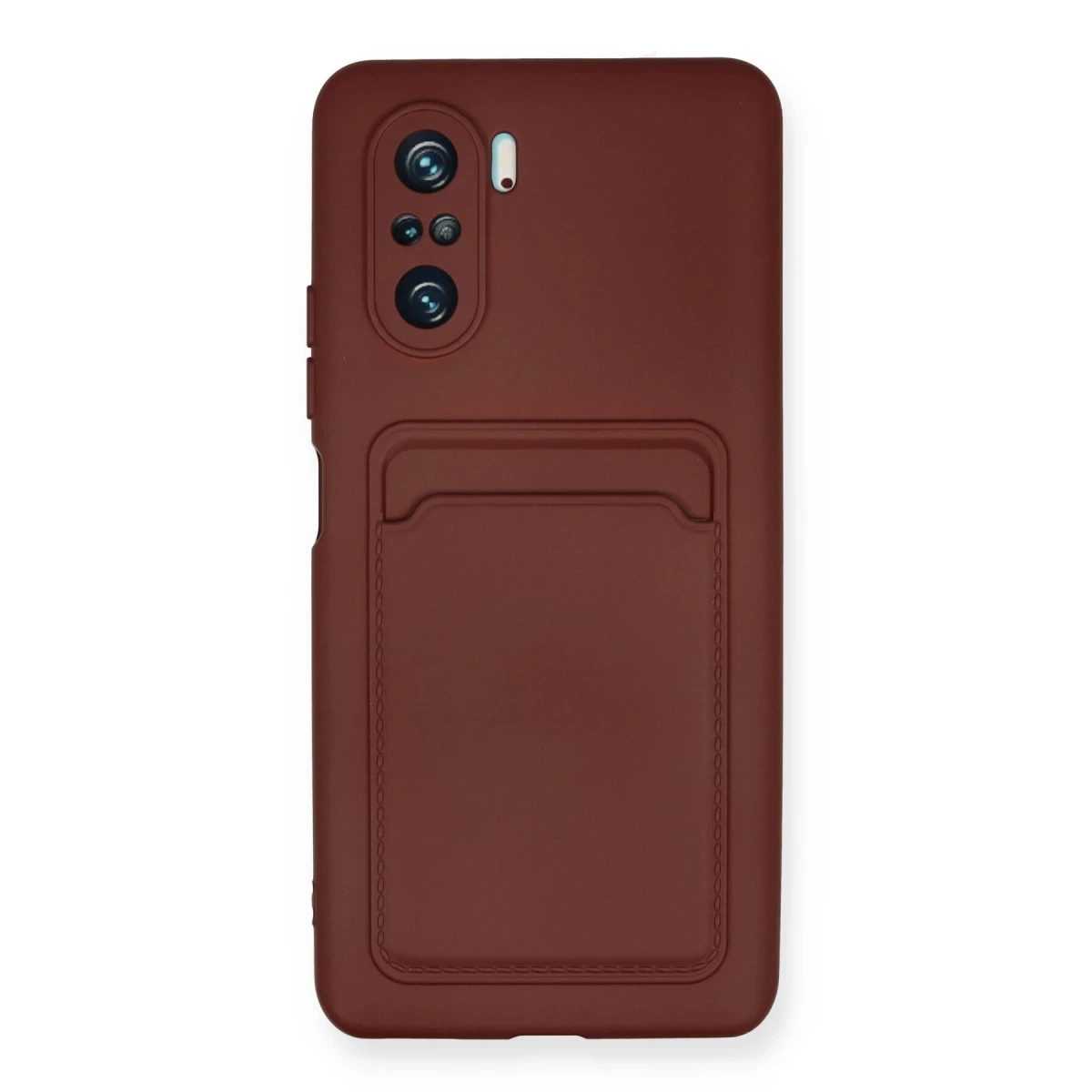 Newface Xiaomi Poco F3 Kılıf Kelvin Kartvizitli Silikon - Bordo