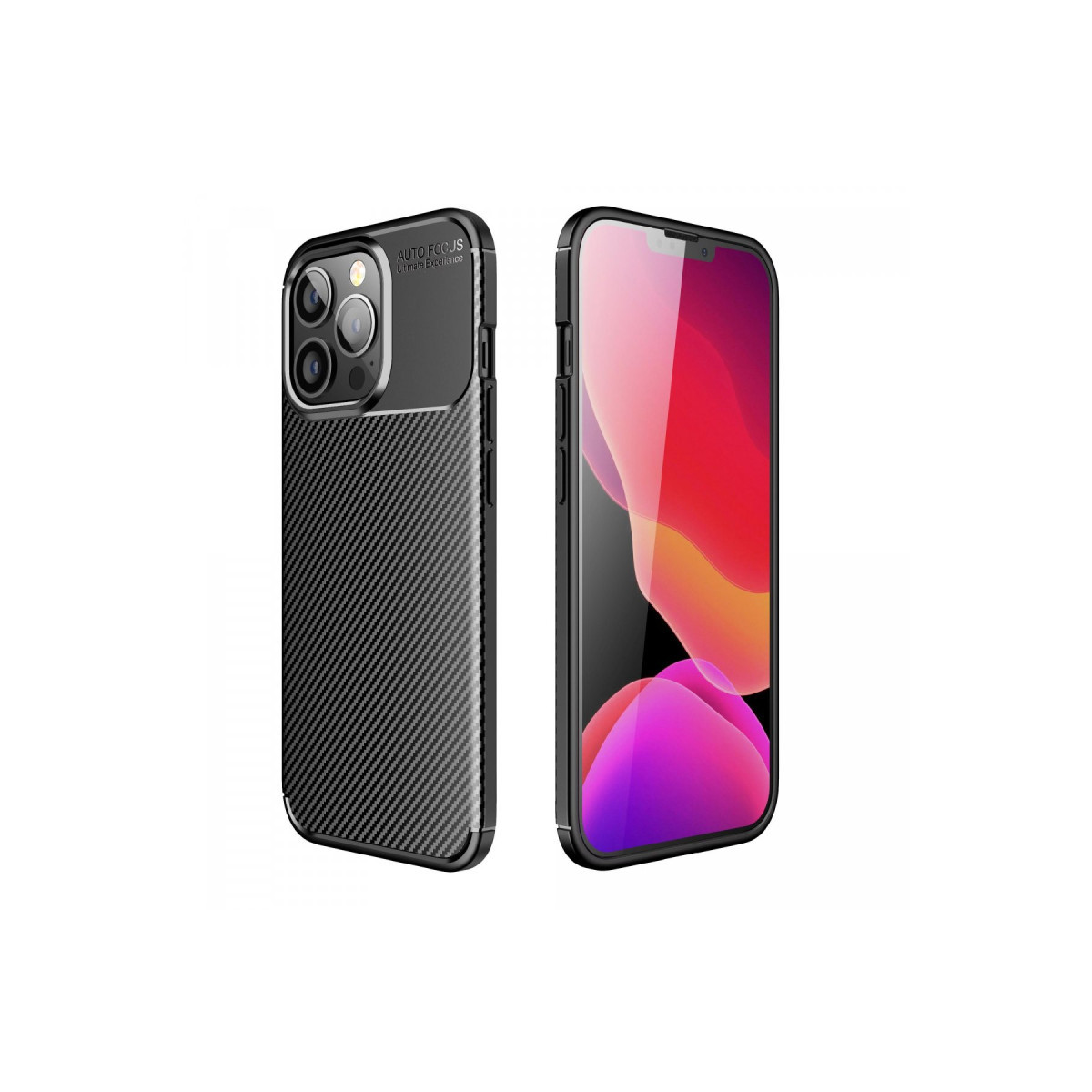 Newface Apple iPhone 13 Pro Kılıf Auto Focus Karbon Kapak - Siyah — görsel 5