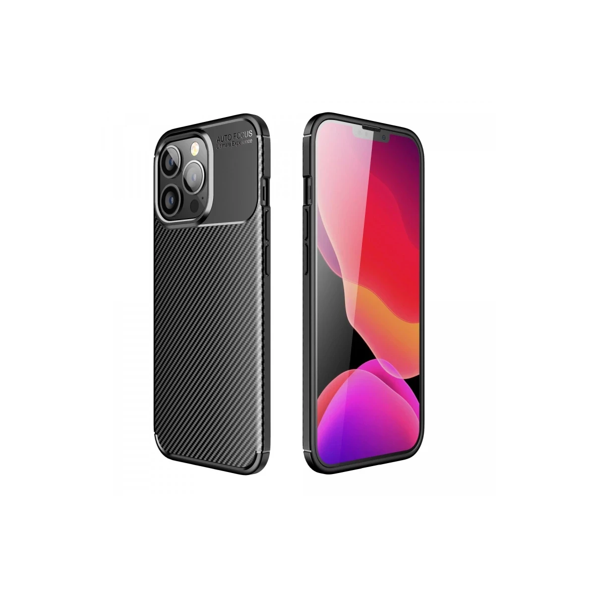 Newface Apple iPhone 13 Pro Max Kılıf Auto Focus Karbon Kapak - Siyah — görsel 3