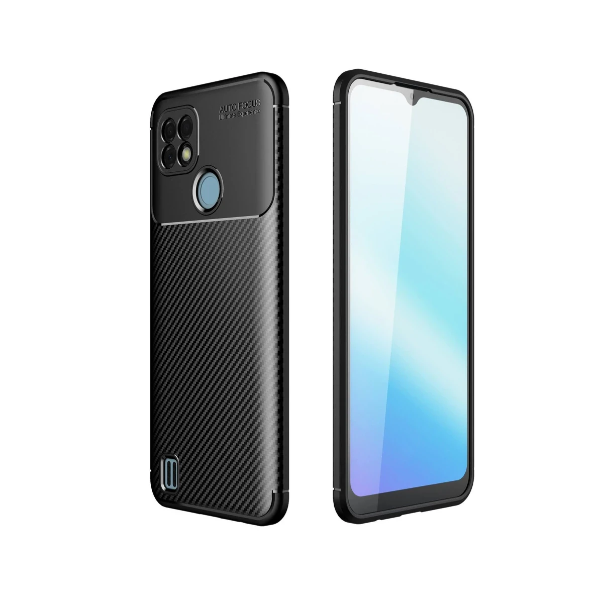 Newface Realme C25 Kılıf Auto Focus Karbon Kapak - Siyah — görsel 4