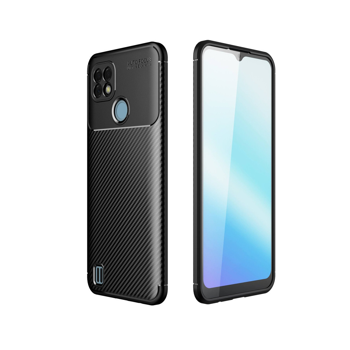 Newface Realme C25 Kılıf Auto Focus Karbon Kapak - Siyah — görsel 7