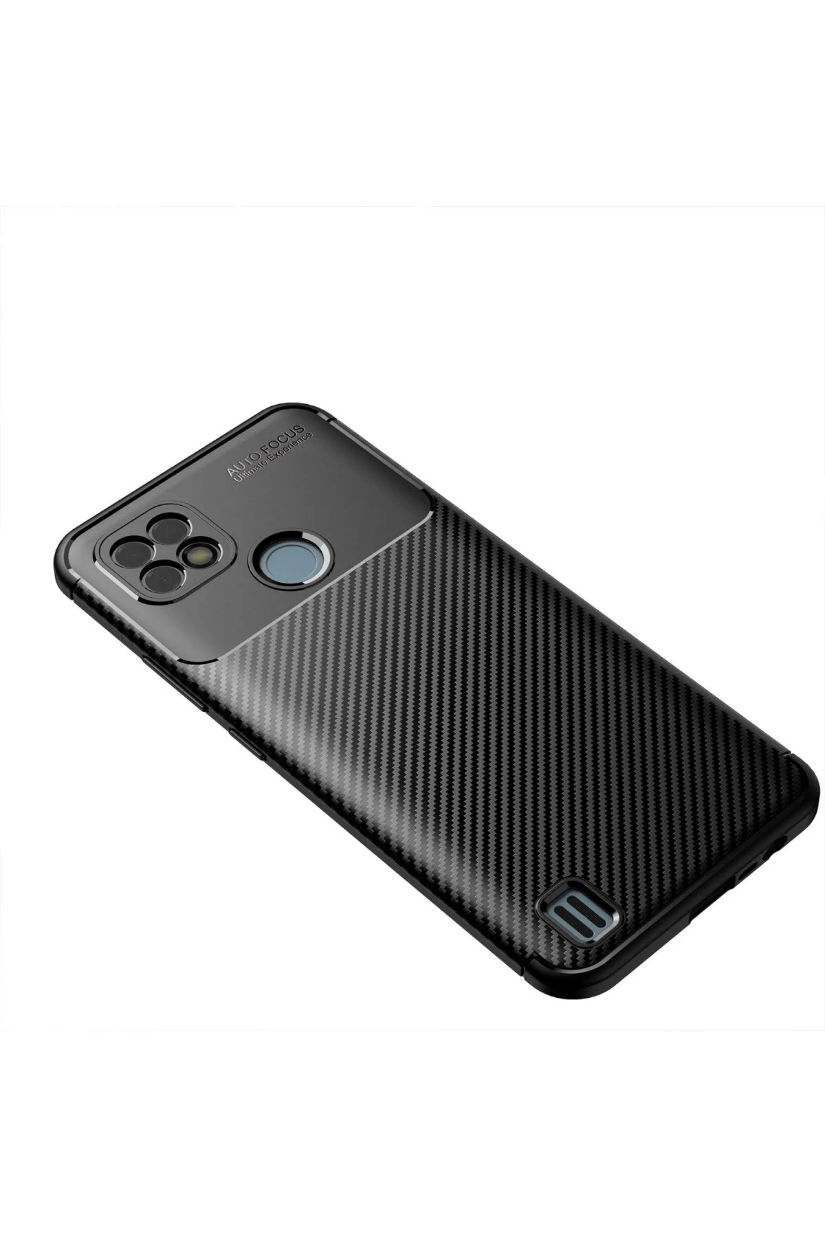 Newface Realme C25 Kılıf Auto Focus Karbon Kapak - Siyah — görsel 2