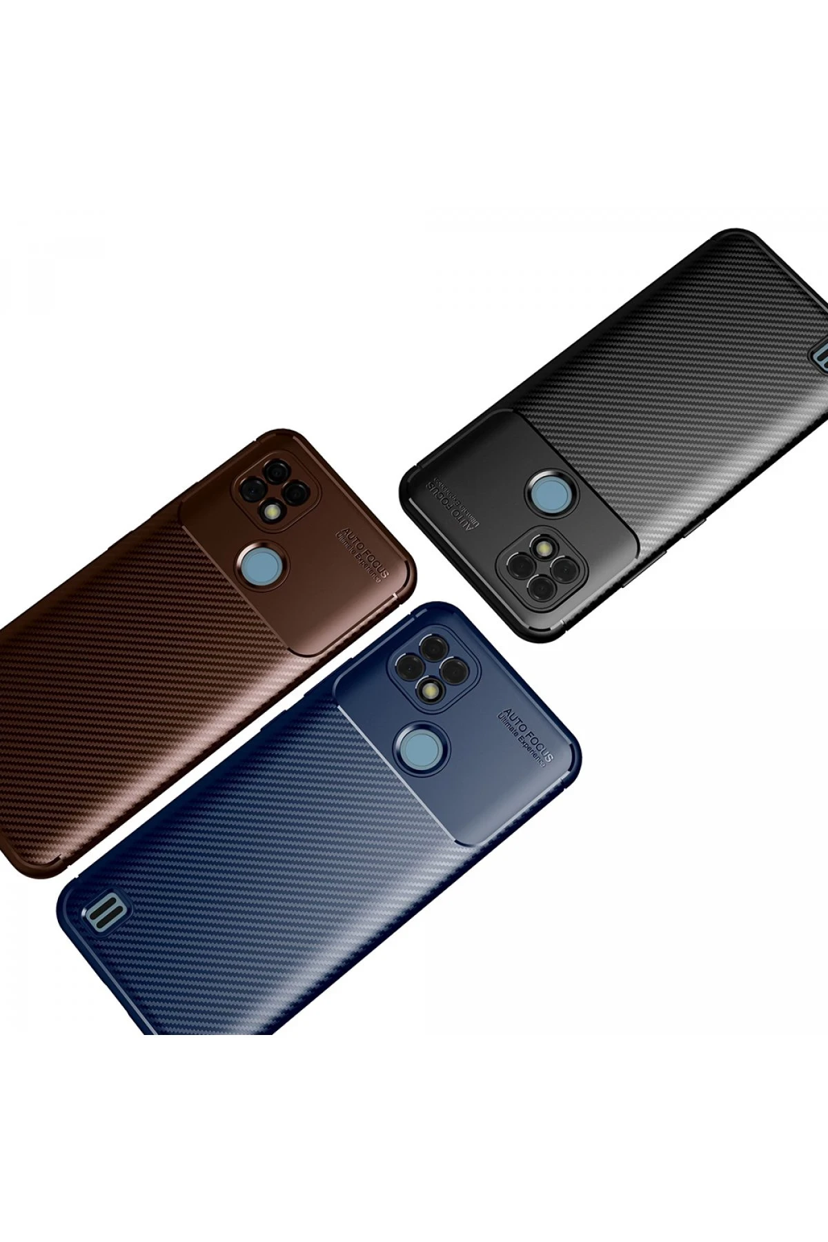 Newface Realme C25 Kılıf Auto Focus Karbon Kapak - Siyah — görsel 3