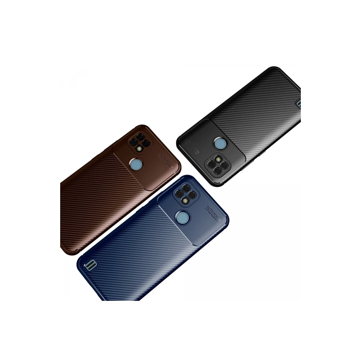 Newface Realme C25 Kılıf Auto Focus Karbon Kapak - Siyah — görsel 6