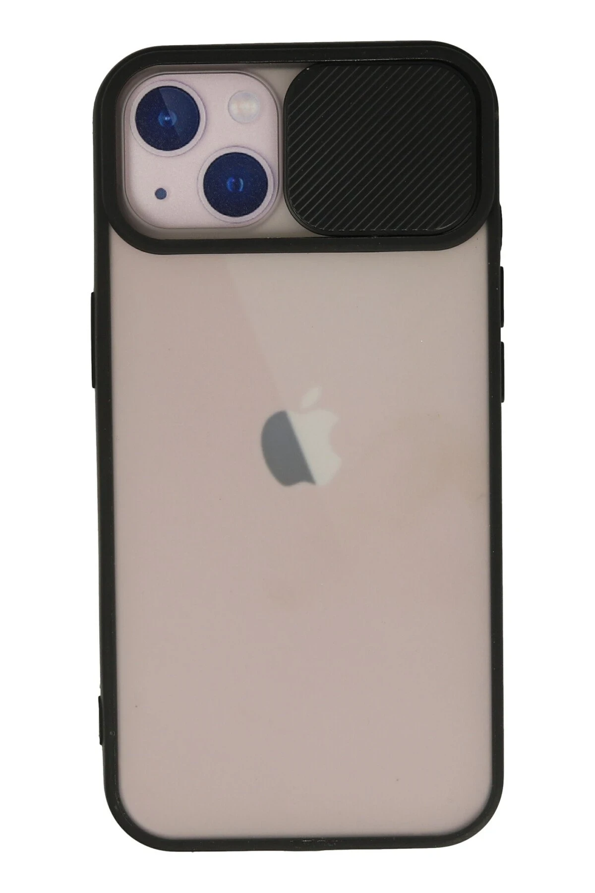 Newface Apple iPhone 13 Kılıf Palm Buzlu Kamera Sürgülü Silikon - Siyah
