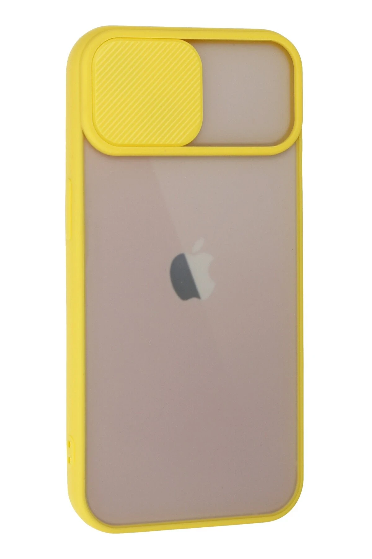 Newface iPhone 13 Kılıf Palm Buzlu Kamera Sürgülü Silikon - Sarı