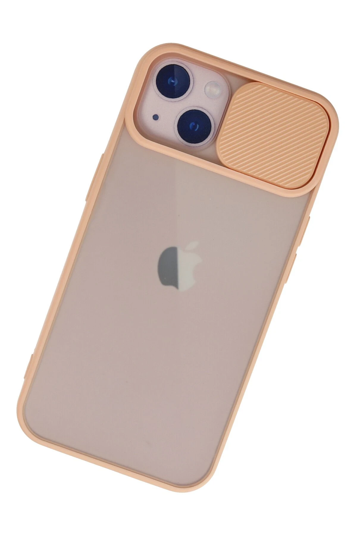 Newface iPhone 13 Kılıf Palm Buzlu Kamera Sürgülü Silikon - Pembe