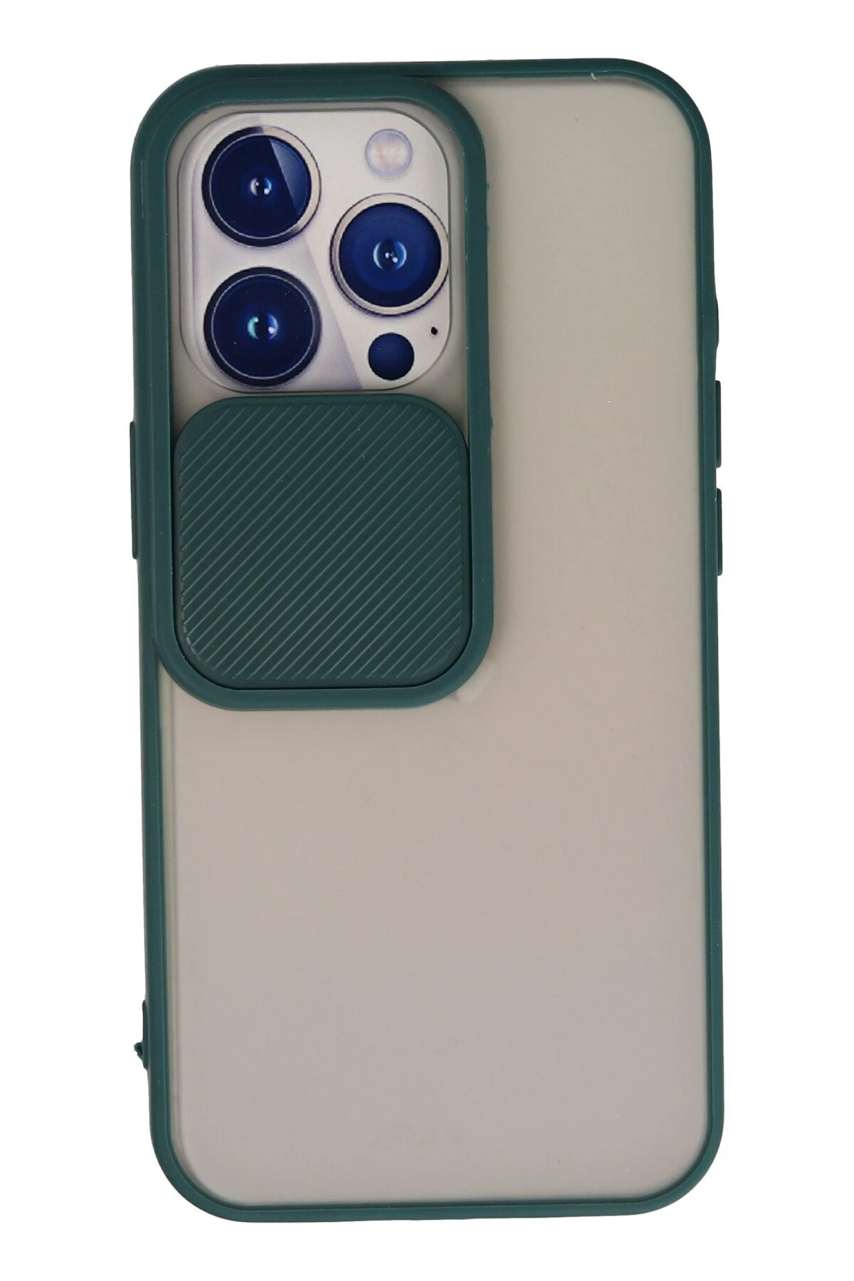 Newface iPhone 13 Pro Kılıf Palm Buzlu Kamera Sürgülü Silikon - Yeşil