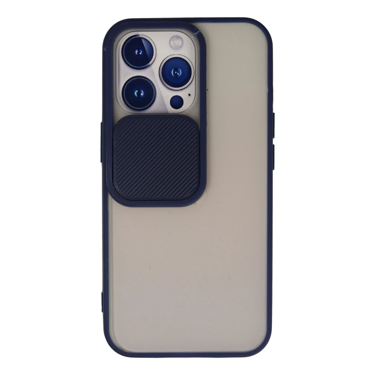 Newface Apple iPhone 13 Pro Kılıf Palm Buzlu Kamera Sürgülü Silikon - Lacivert