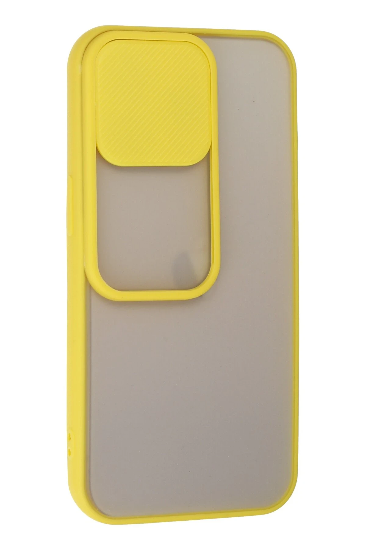 Newface iPhone 13 Pro Kılıf Palm Buzlu Kamera Sürgülü Silikon - Sarı