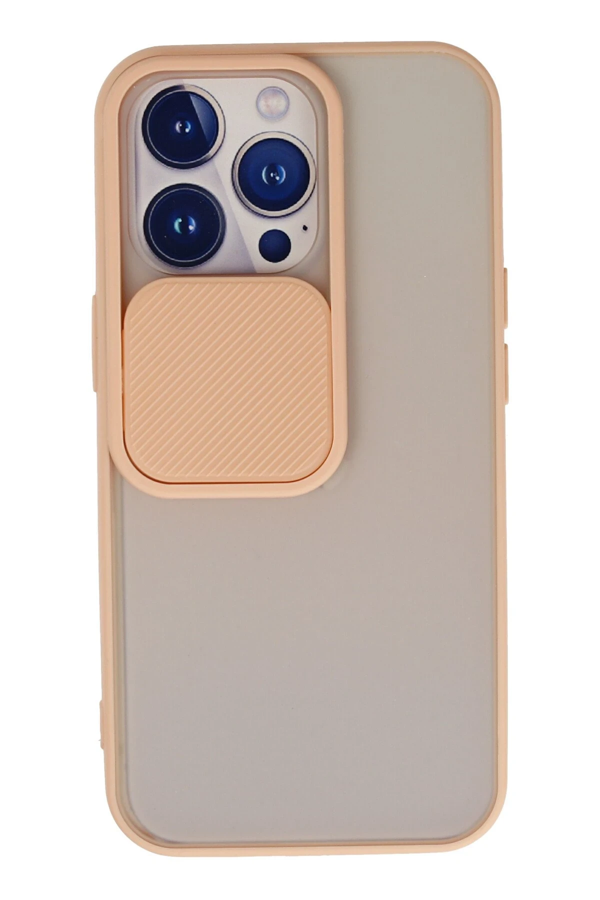 Newface iPhone 13 Pro Kılıf Palm Buzlu Kamera Sürgülü Silikon - Pembe