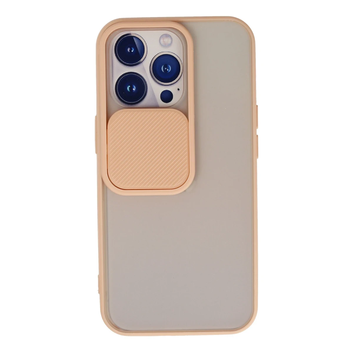 Newface Apple iPhone 13 Pro Kılıf Palm Buzlu Kamera Sürgülü Silikon - Pembe