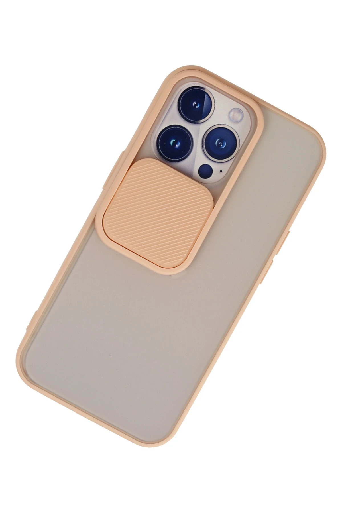 Newface iPhone 13 Pro Kılıf Palm Buzlu Kamera Sürgülü Silikon - Pembe