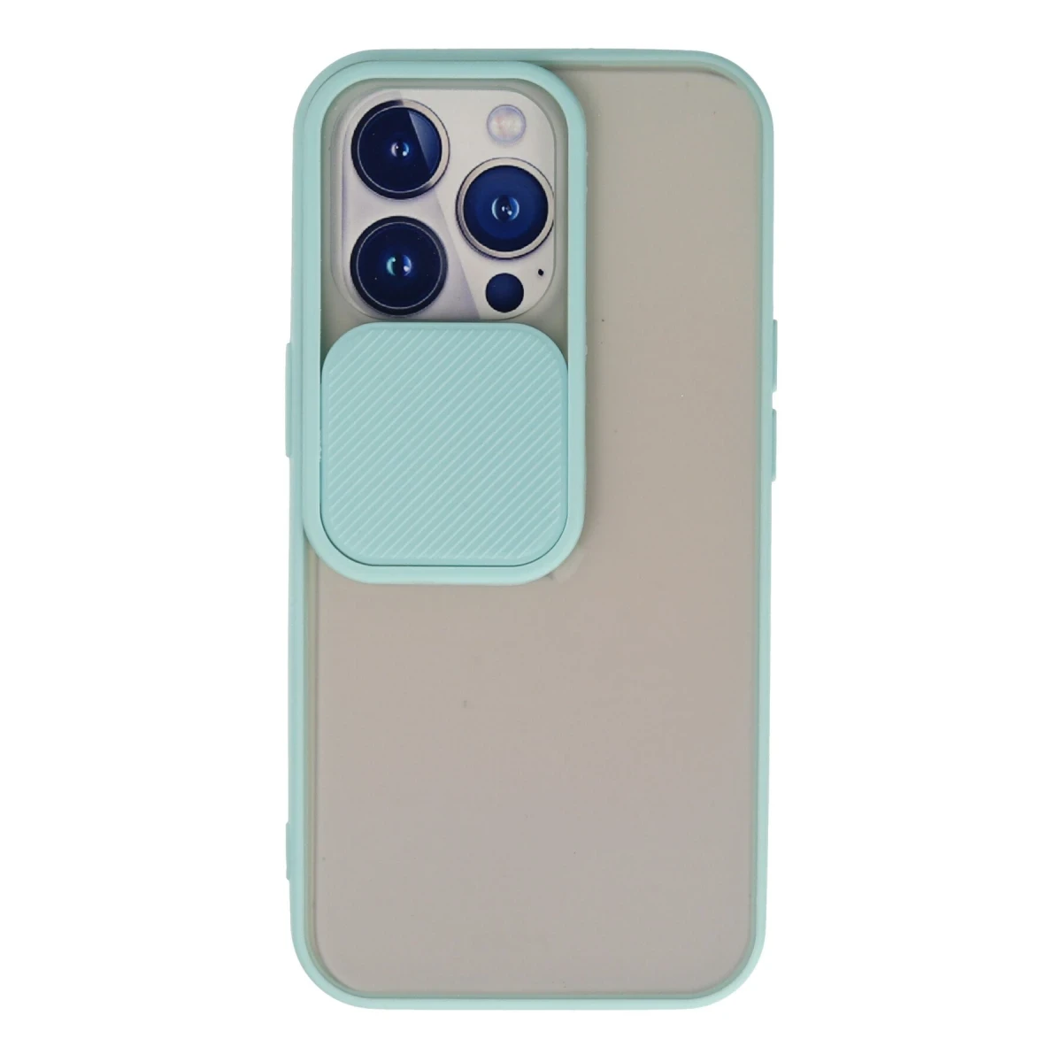 Newface Apple iPhone 13 Pro Kılıf Palm Buzlu Kamera Sürgülü Silikon - Turkuaz