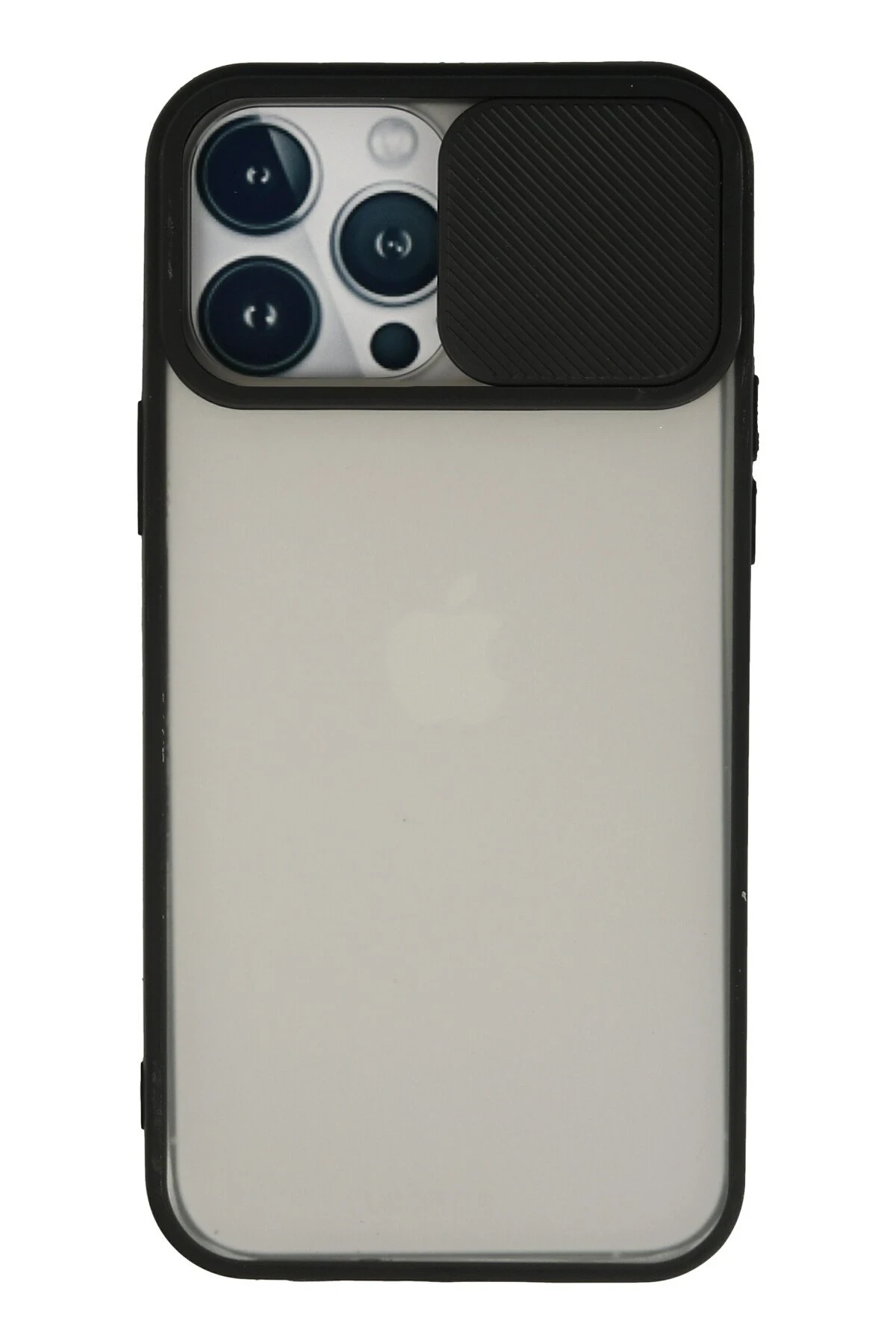 Newface Apple iPhone 13 Pro Max Kılıf Palm Buzlu Kamera Sürgülü Silikon - Siyah