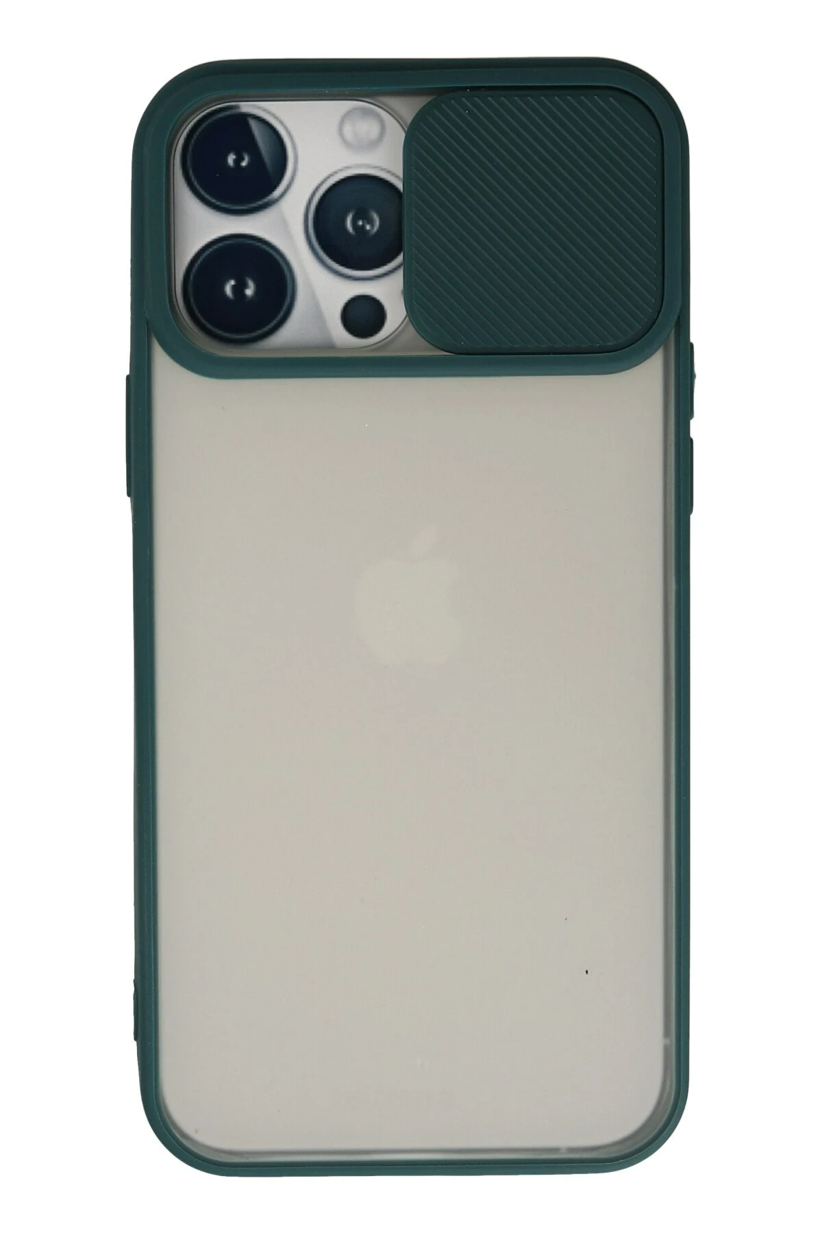 Newface iPhone 13 Pro Max Kılıf Palm Buzlu Kamera Sürgülü Silikon - Yeşil