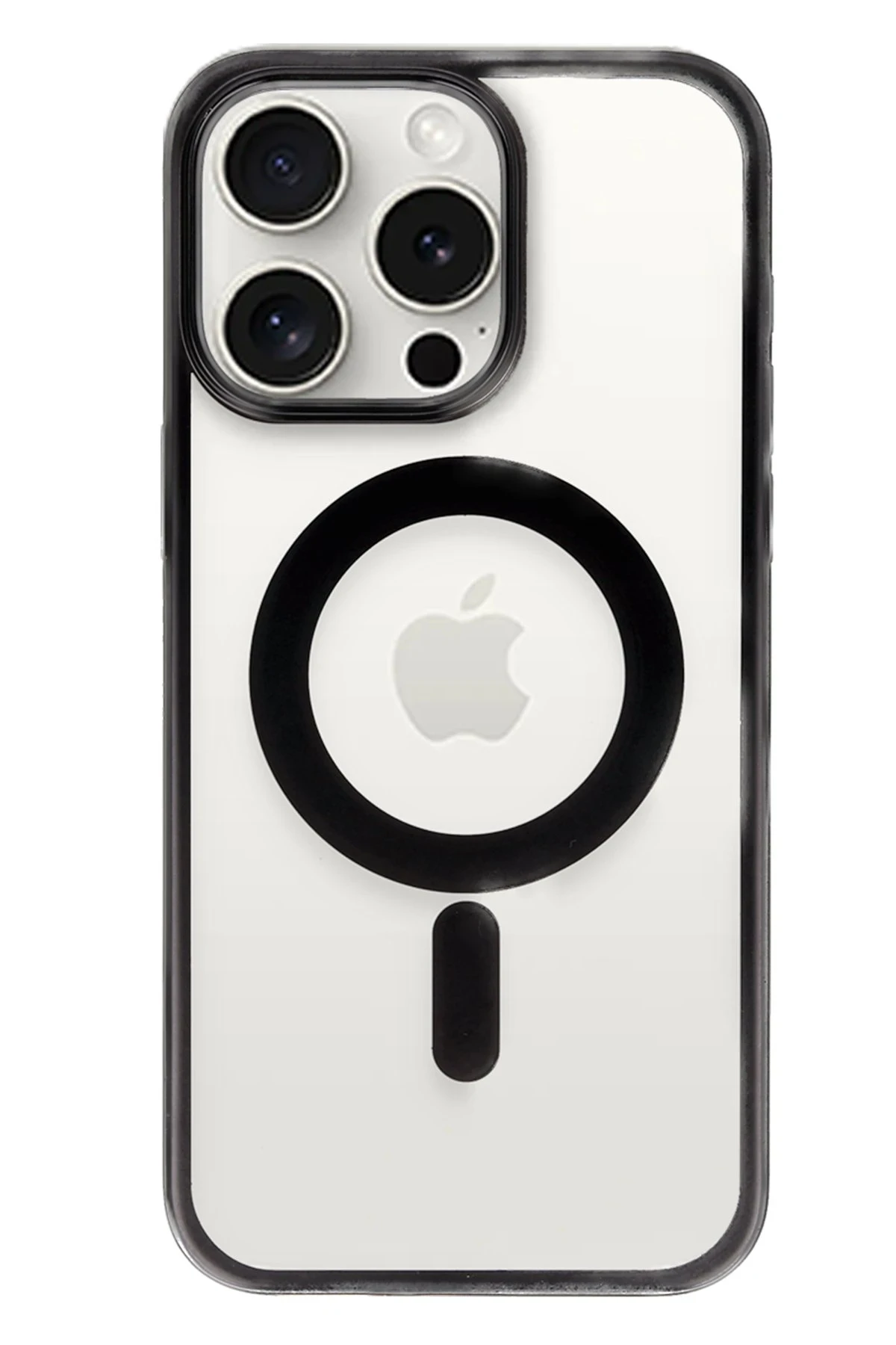 Newface iPhone 15 Pro Kılıf Erozi Magsafe Kapak - Siyah