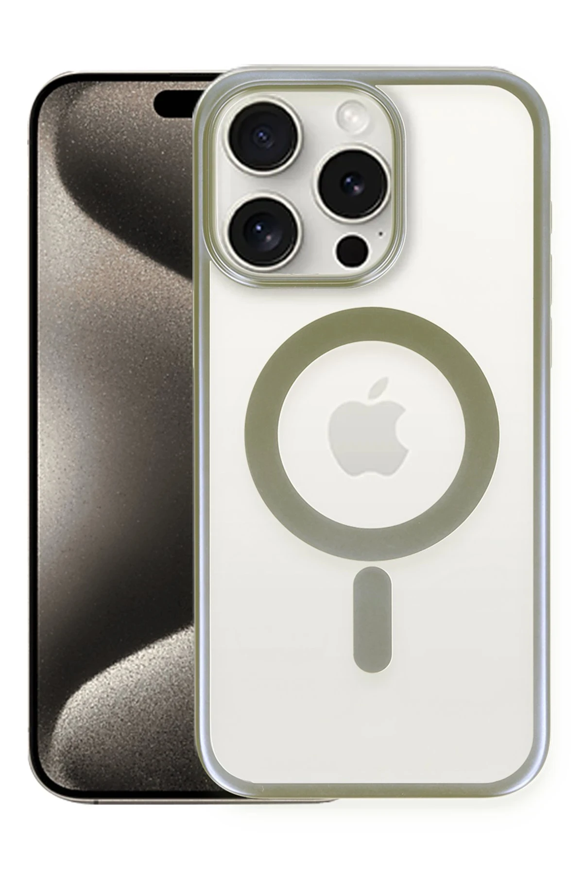 Newface iPhone 15 Pro Max Kılıf Erozi Magsafe Kapak - Gri