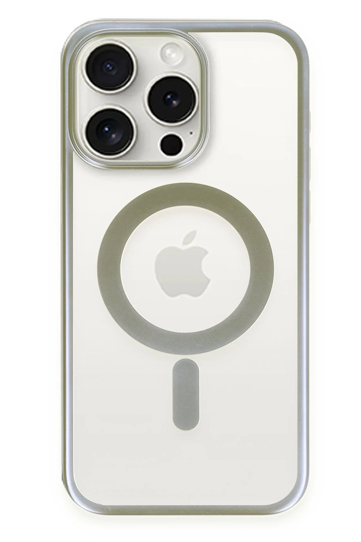 Newface iPhone 15 Pro Max Kılıf Erozi Magsafe Kapak - Gri