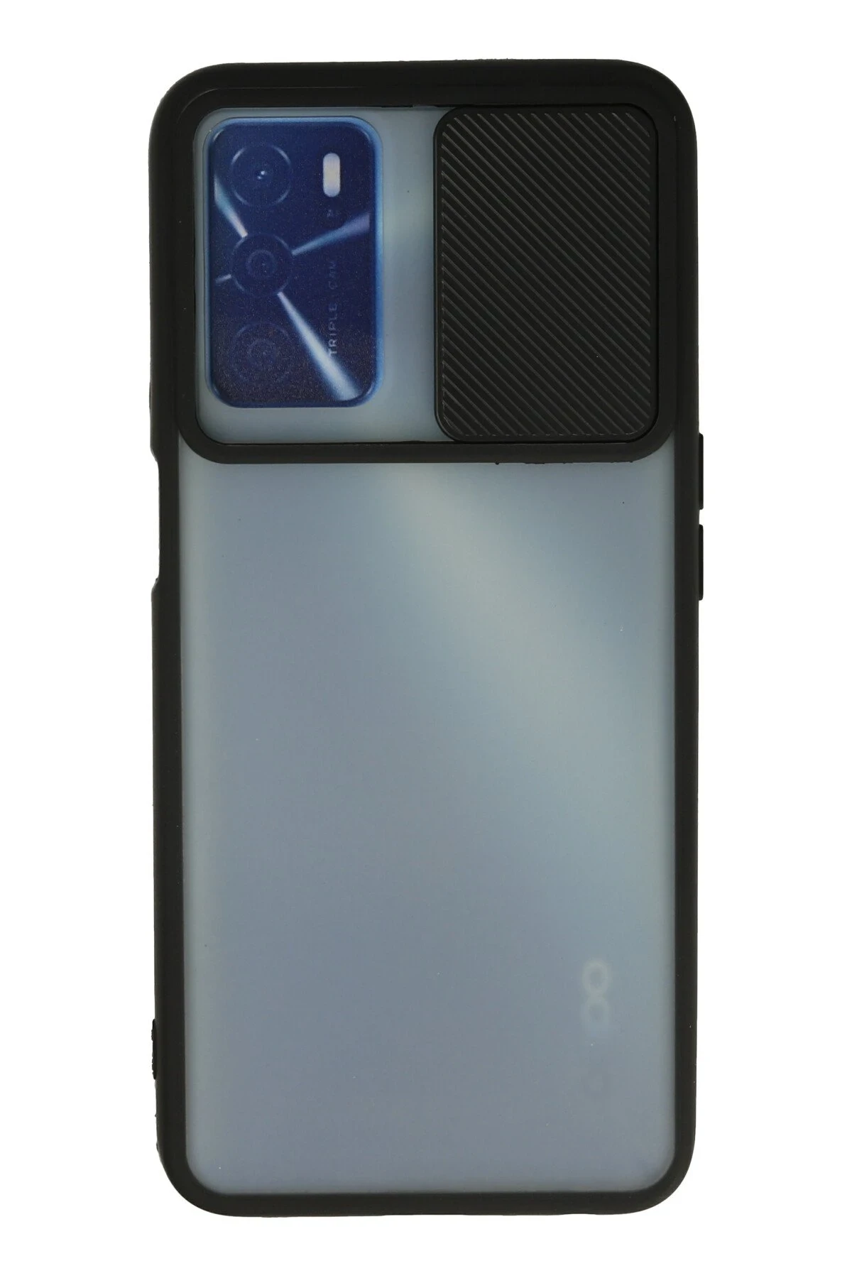 Newface Oppo A16 Kılıf Palm Buzlu Kamera Sürgülü Silikon - Siyah
