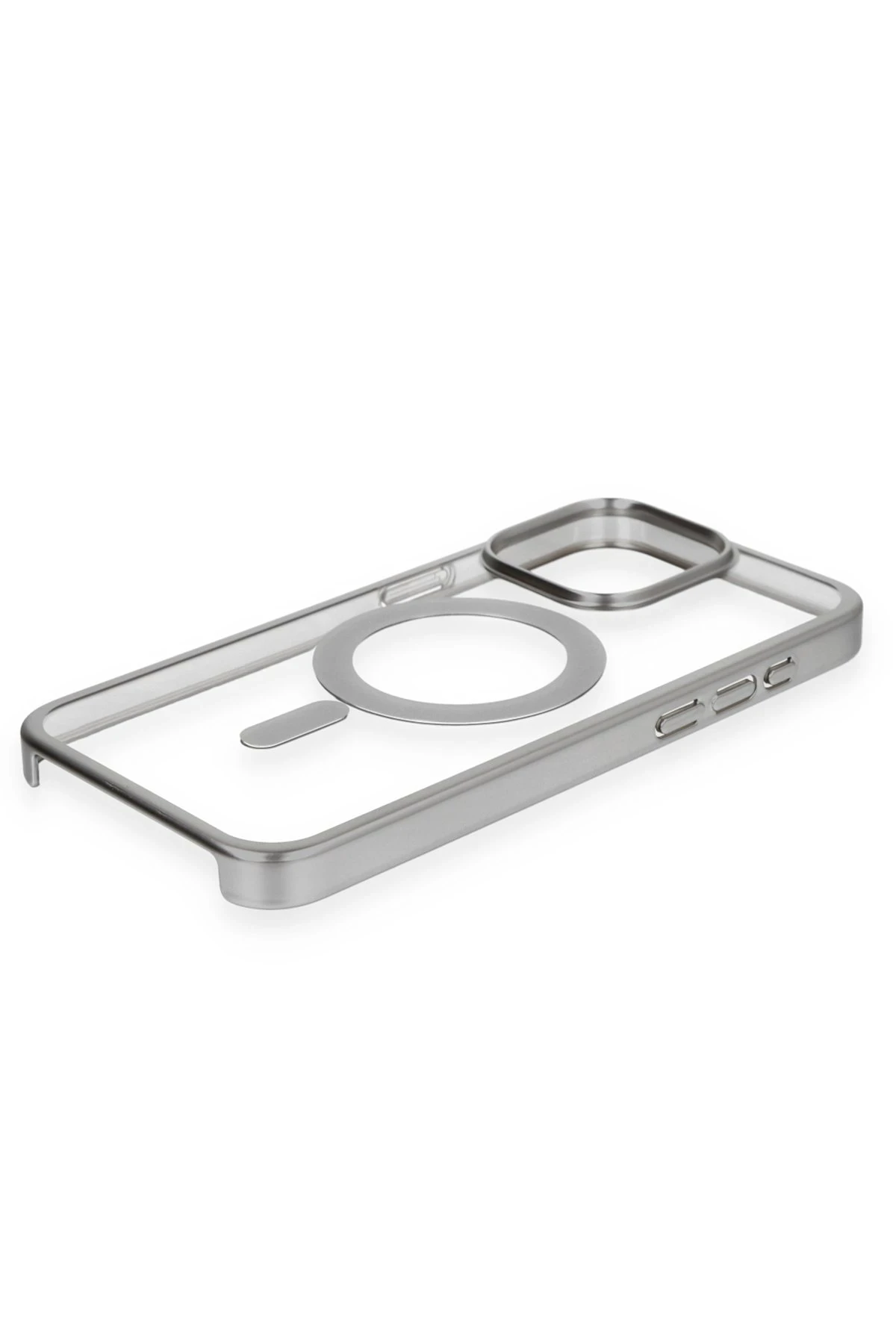 Newface iPhone 15 Pro Max Kılıf Erozi Magsafe Kapak - Gümüş