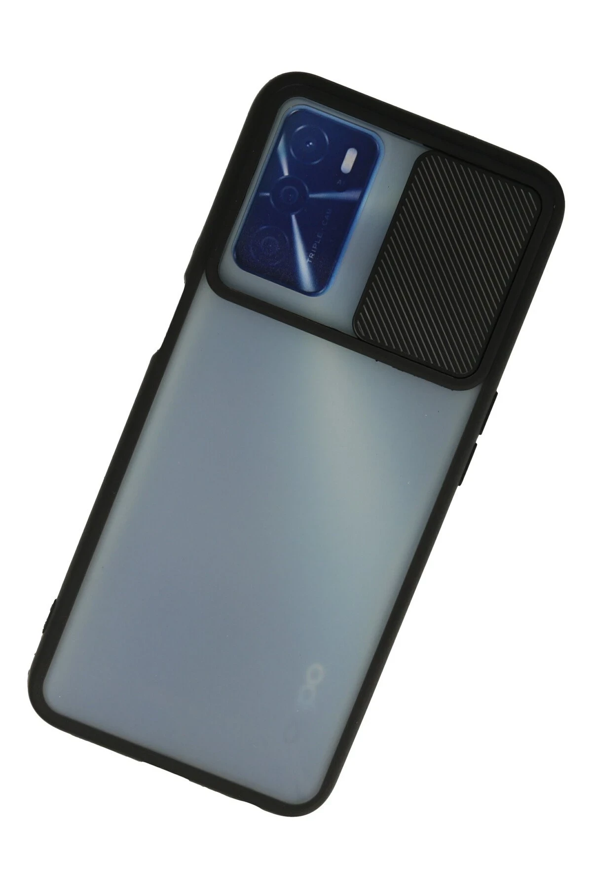 Newface Oppo A16 Kılıf Palm Buzlu Kamera Sürgülü Silikon - Siyah — görsel 2