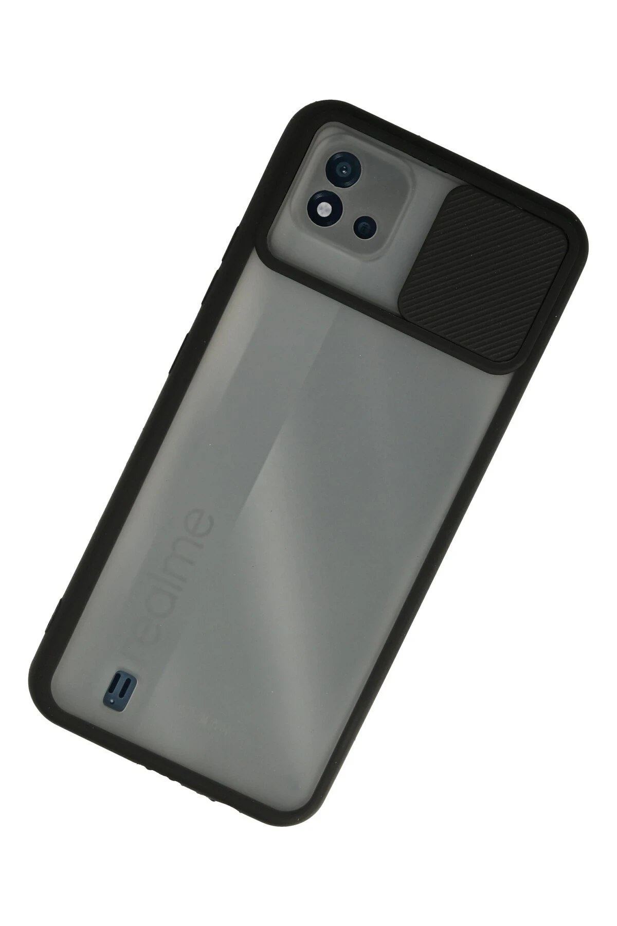 Newface Realme C11 2021 Kılıf Palm Buzlu Kamera Sürgülü Silikon - Siyah — görsel 3