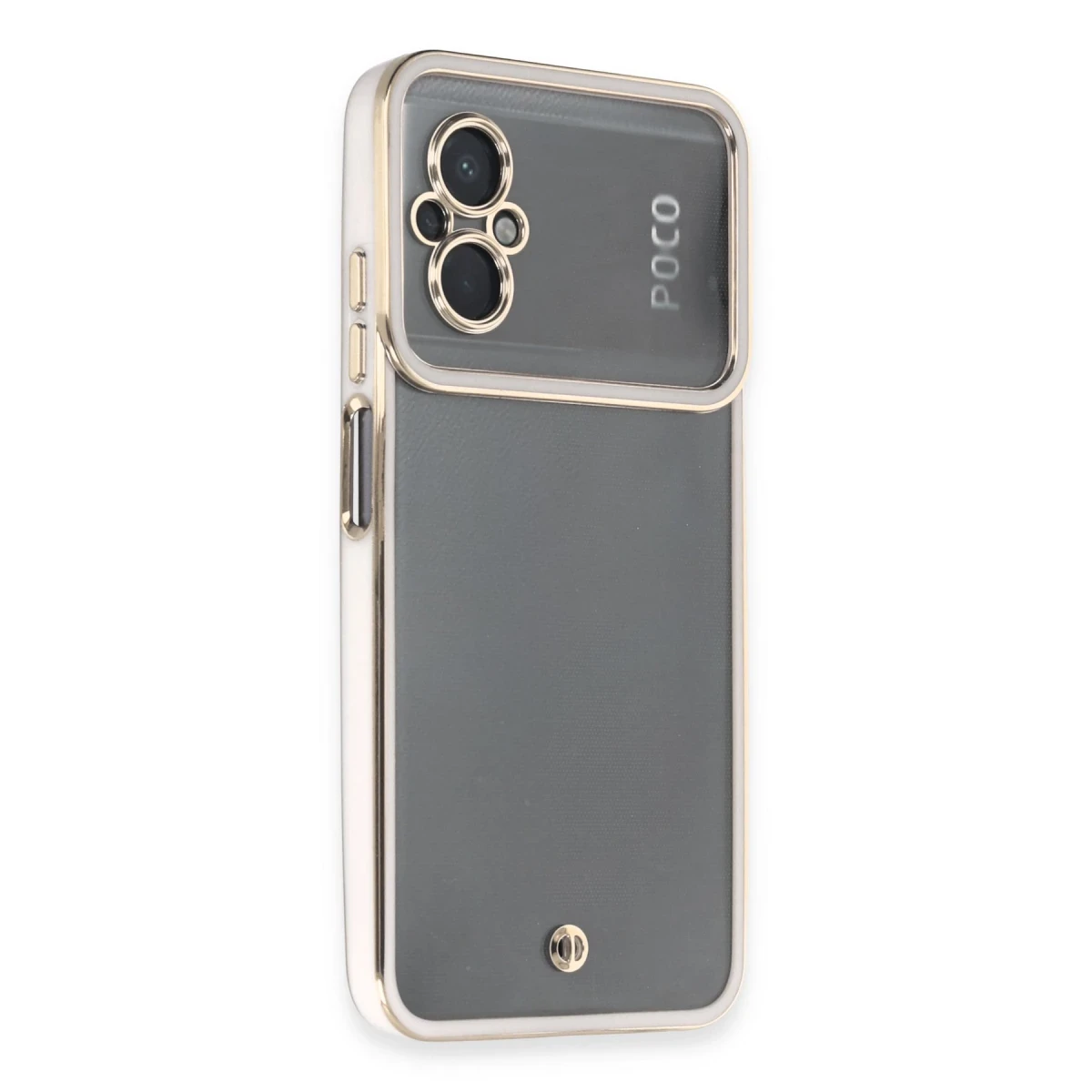 Newface Xiaomi Poco M5 Kılıf Liva Lens Silikon - Beyaz