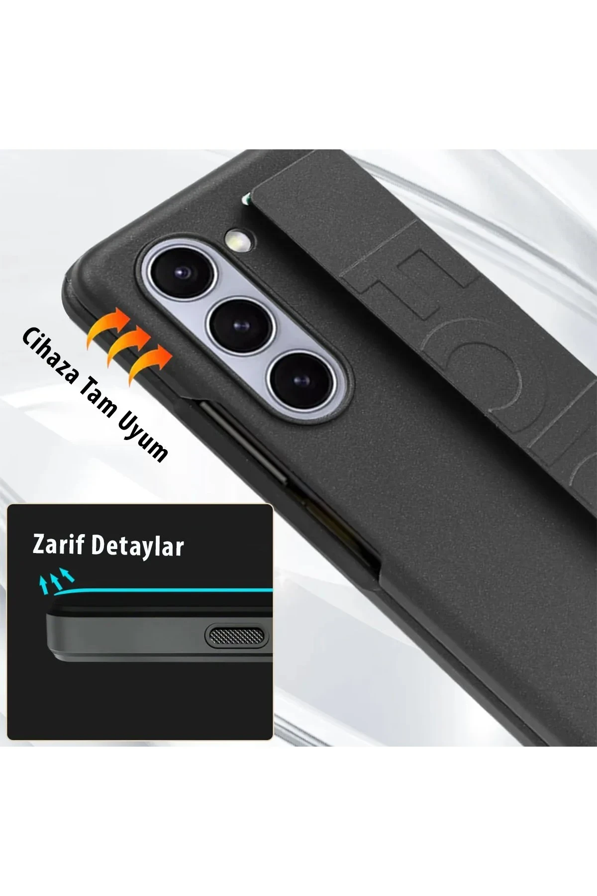 Newface Samsung Galaxy Z Fold 5 Kılıf Data Kapak - Siyah — görsel 3