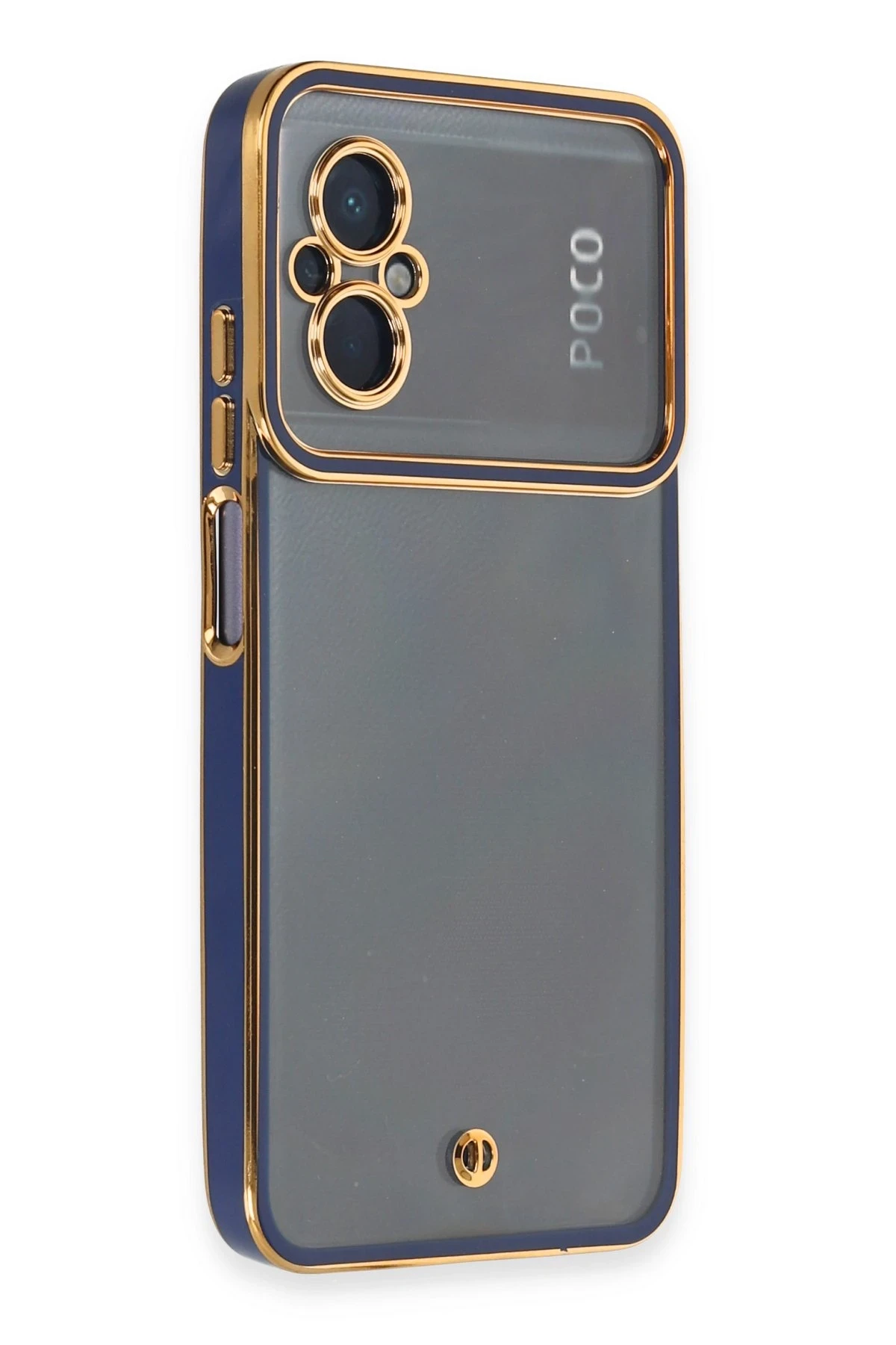Newface Xiaomi Poco M5 Kılıf Liva Lens Silikon - Mavi