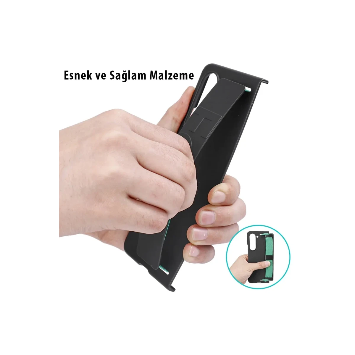 Newface Samsung Galaxy Z Fold 5 Kılıf Data Kapak - Siyah — görsel 11