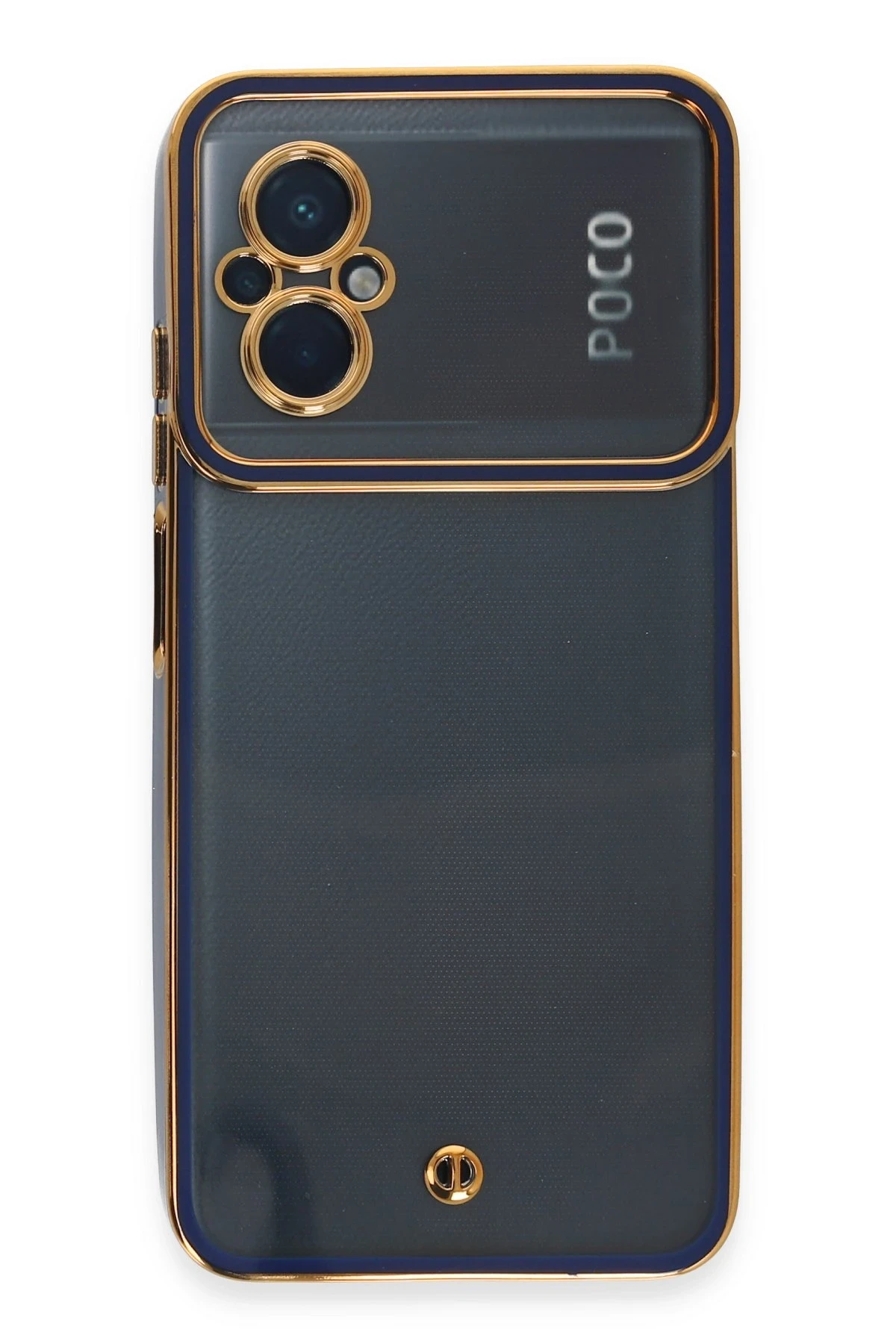 Newface Xiaomi Poco M5 Kılıf Liva Lens Silikon - Mavi