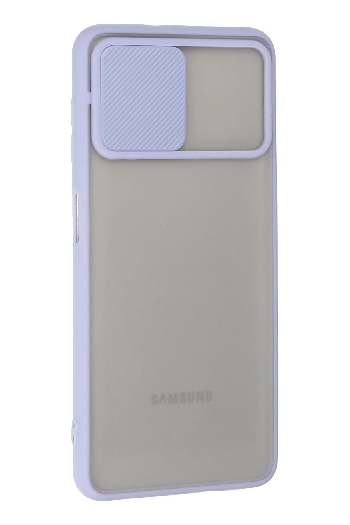 Newface Samsung Galaxy A22 Kılıf Palm Buzlu Kamera Sürgülü Silikon - Lila