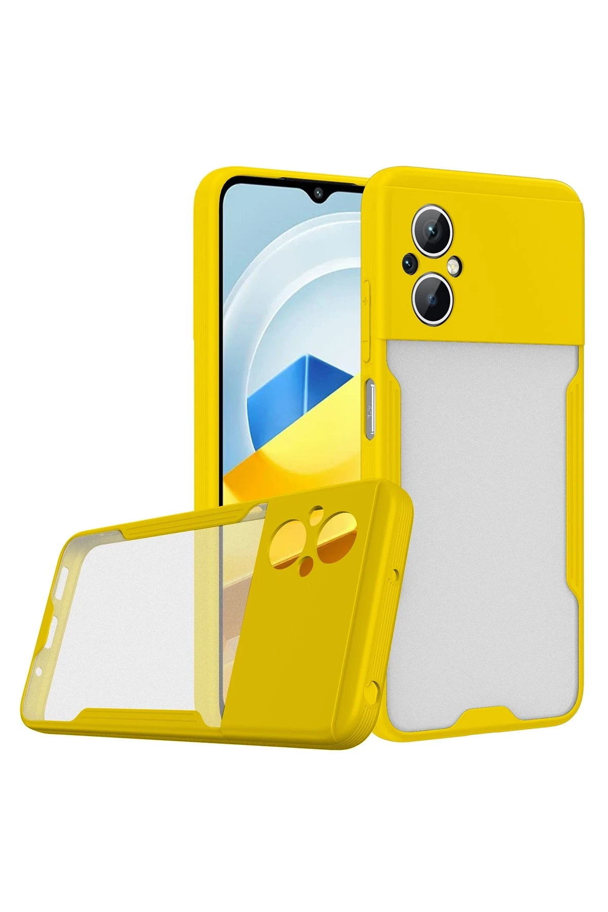 Newface Xiaomi Poco M5 Kılıf Platin Silikon - Sarı