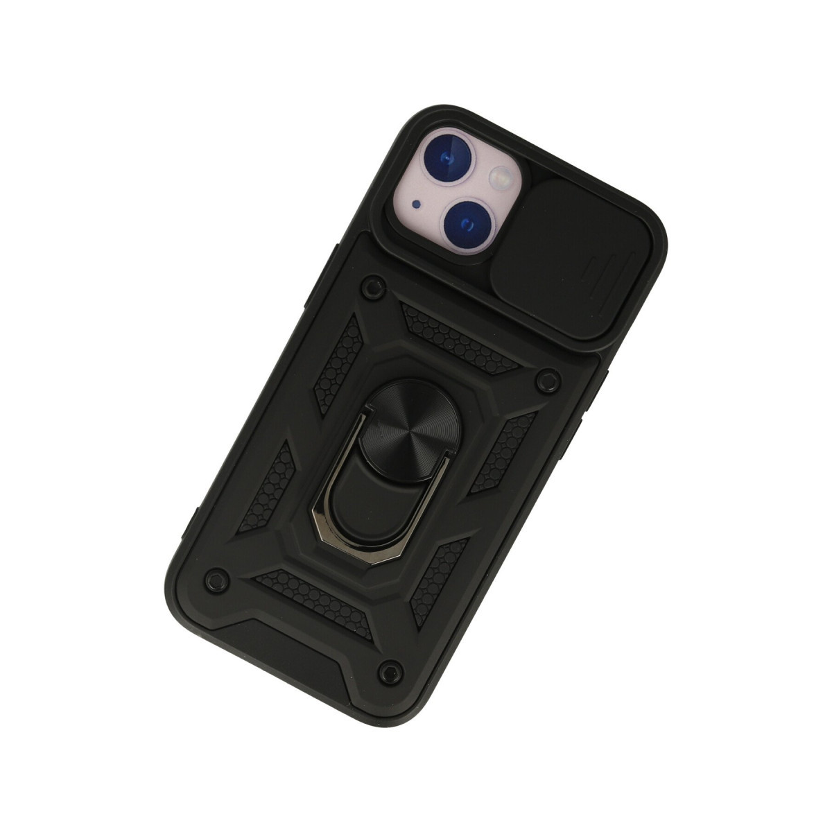 Newface Apple iPhone 13 Kılıf Pars Lens Yüzüklü Silikon - Siyah — görsel 9