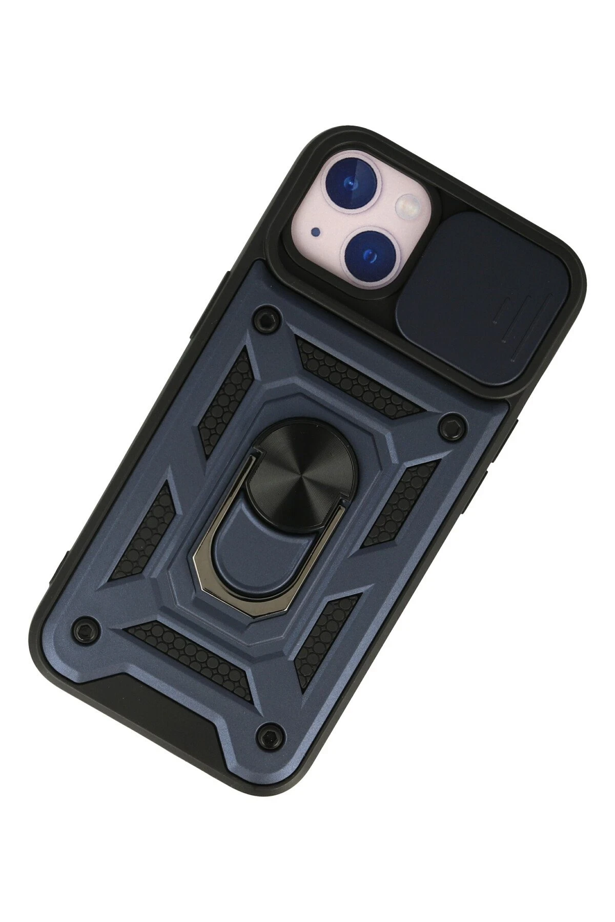 Newface iPhone 13 Kılıf Pars Lens Yüzüklü Silikon - Lacivert