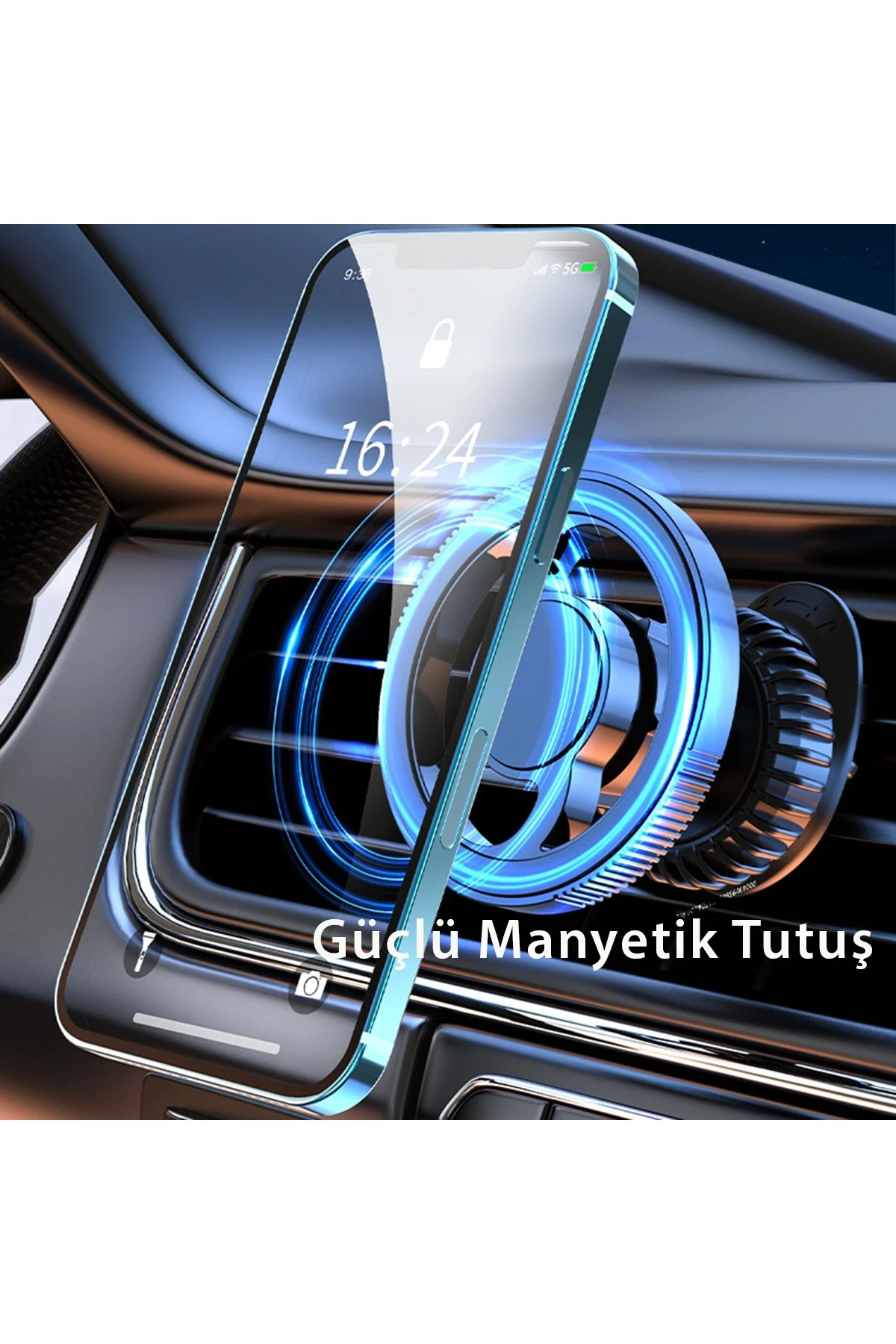 Newface Q40 Ayarlanabilir Izgara Klipsli Manyetik Magsafe Araç Tutucu - Siyah — görsel 6